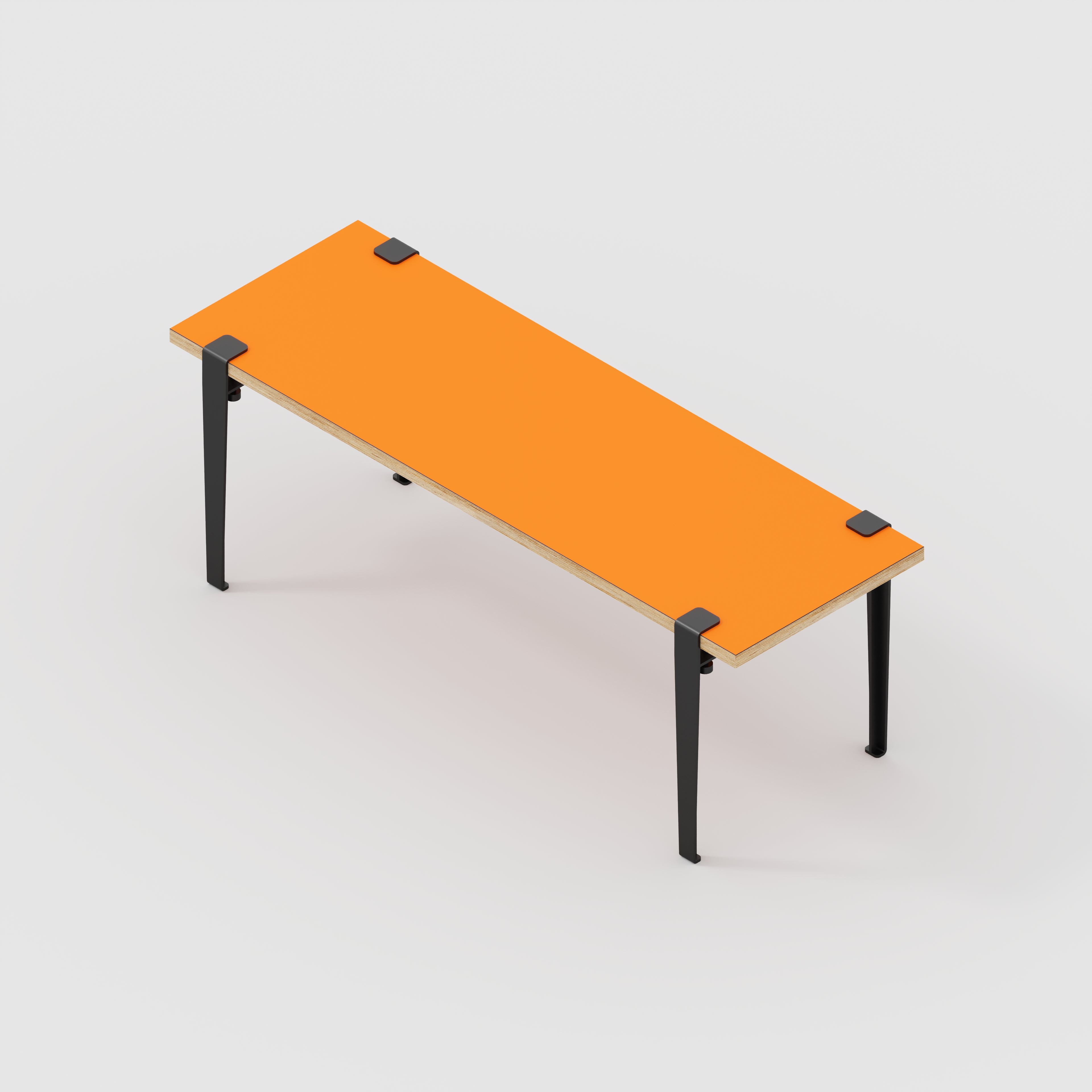 Plywood Bench Seat with Black Tiptoe Legs - Formica Levante Orange - 1200(w) x 400(d) x 450(h)