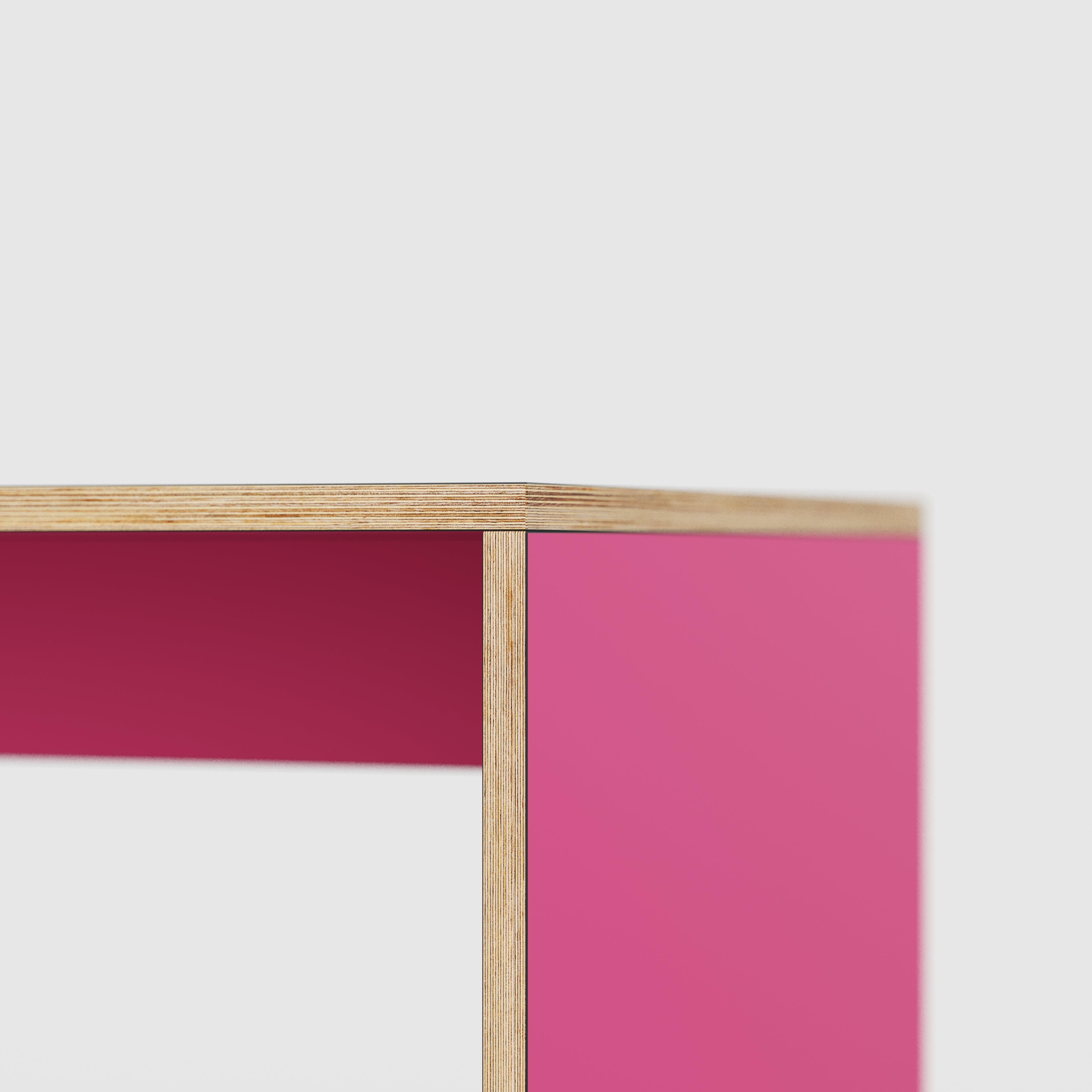 Plywood Coffee Table with Solid Sides - Formica Juicy Pink - 800(w) x 800(d) x 450(h)