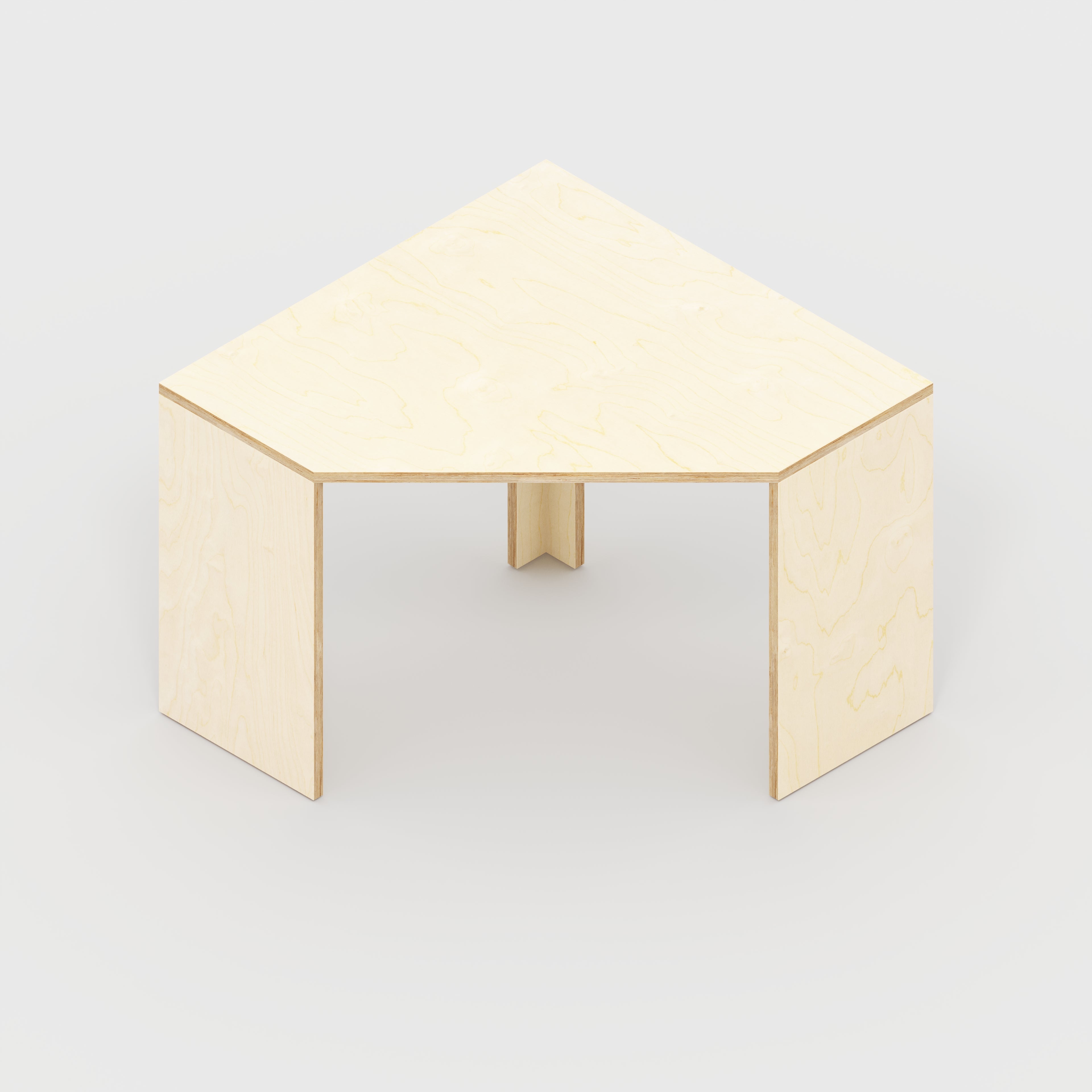 Plywood Corner Desk with Solid Sides - Plywood Birch - 1000(w) x 1000(d) x 750(h)