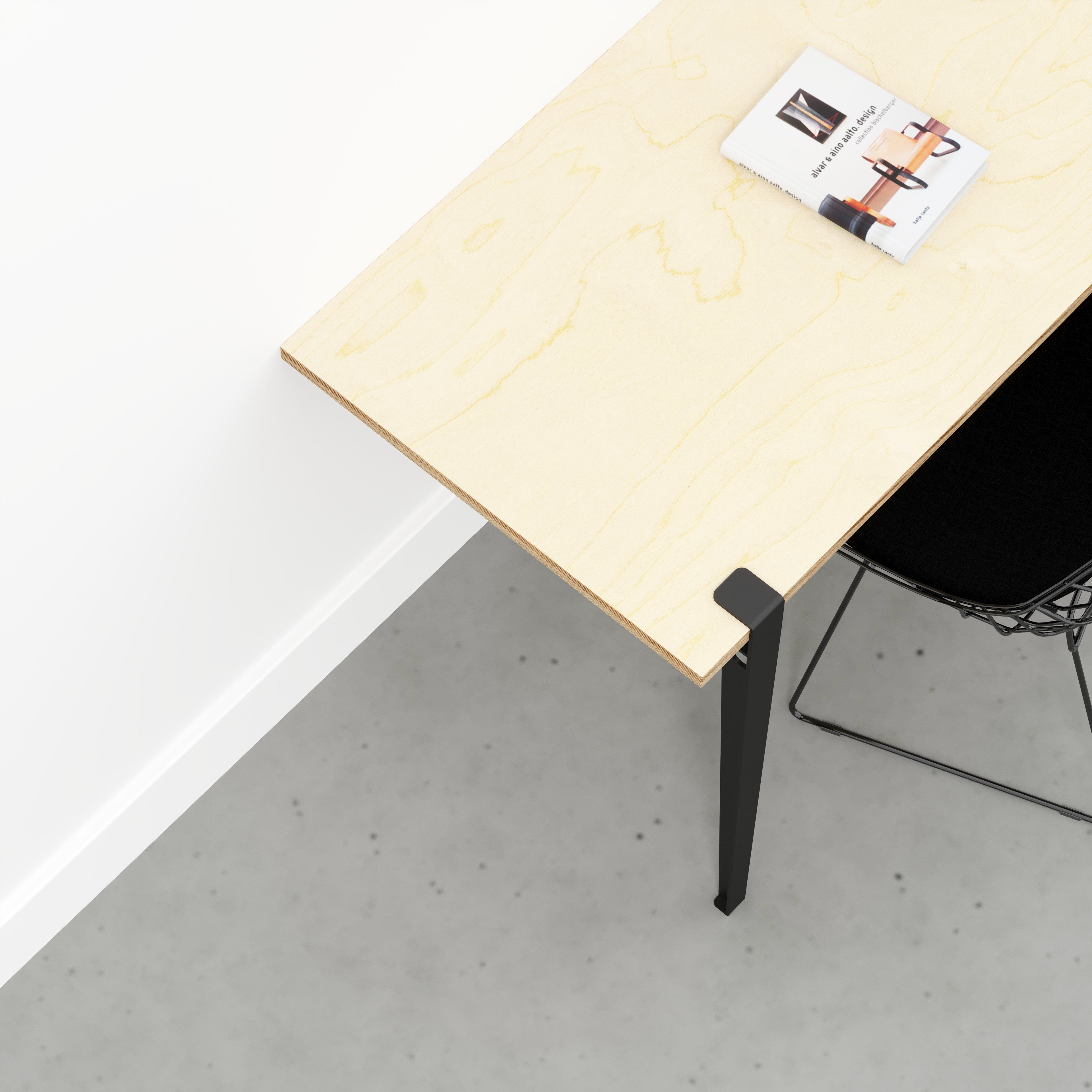 Custom Plywood Wall Desk with Tiptoe Legs and Wall Battens