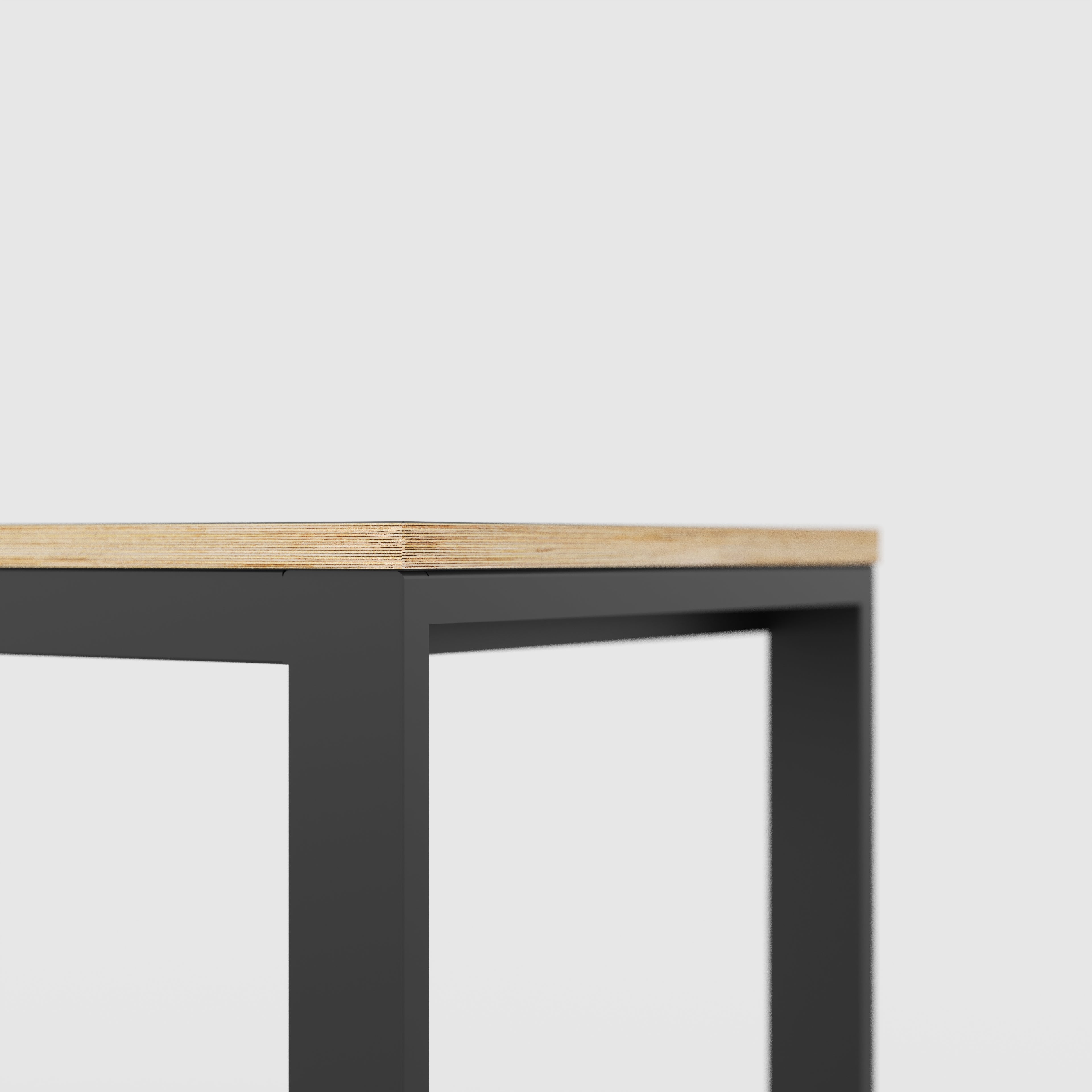 Plywood Desk with Black Industrial Frame - Formica Tornado Grey - 1800(w) x 585(d) x 735(h)