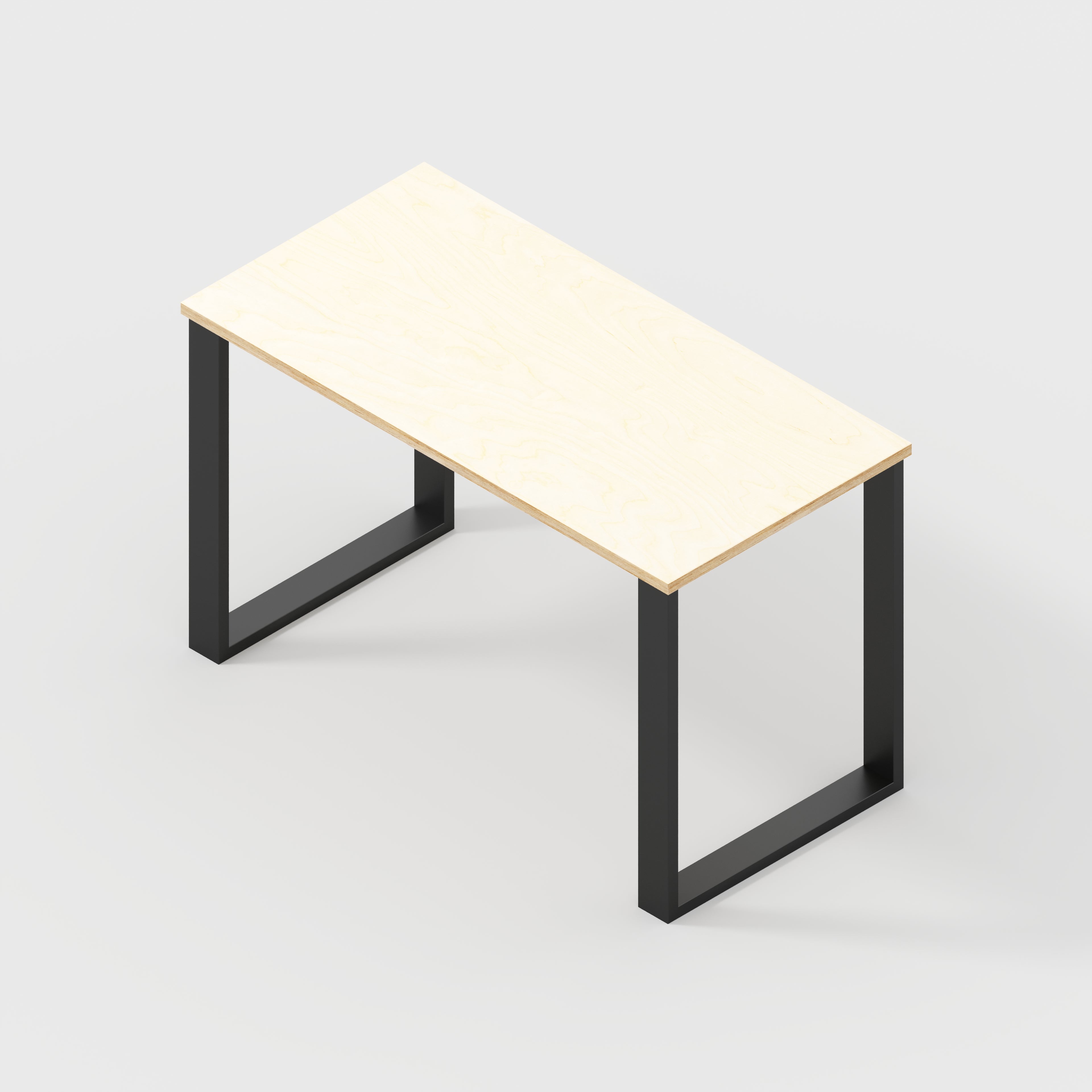 Plywood Desk with Black Industrial Legs - Plywood Birch - 1200(w) x 600(d) x 735(h)