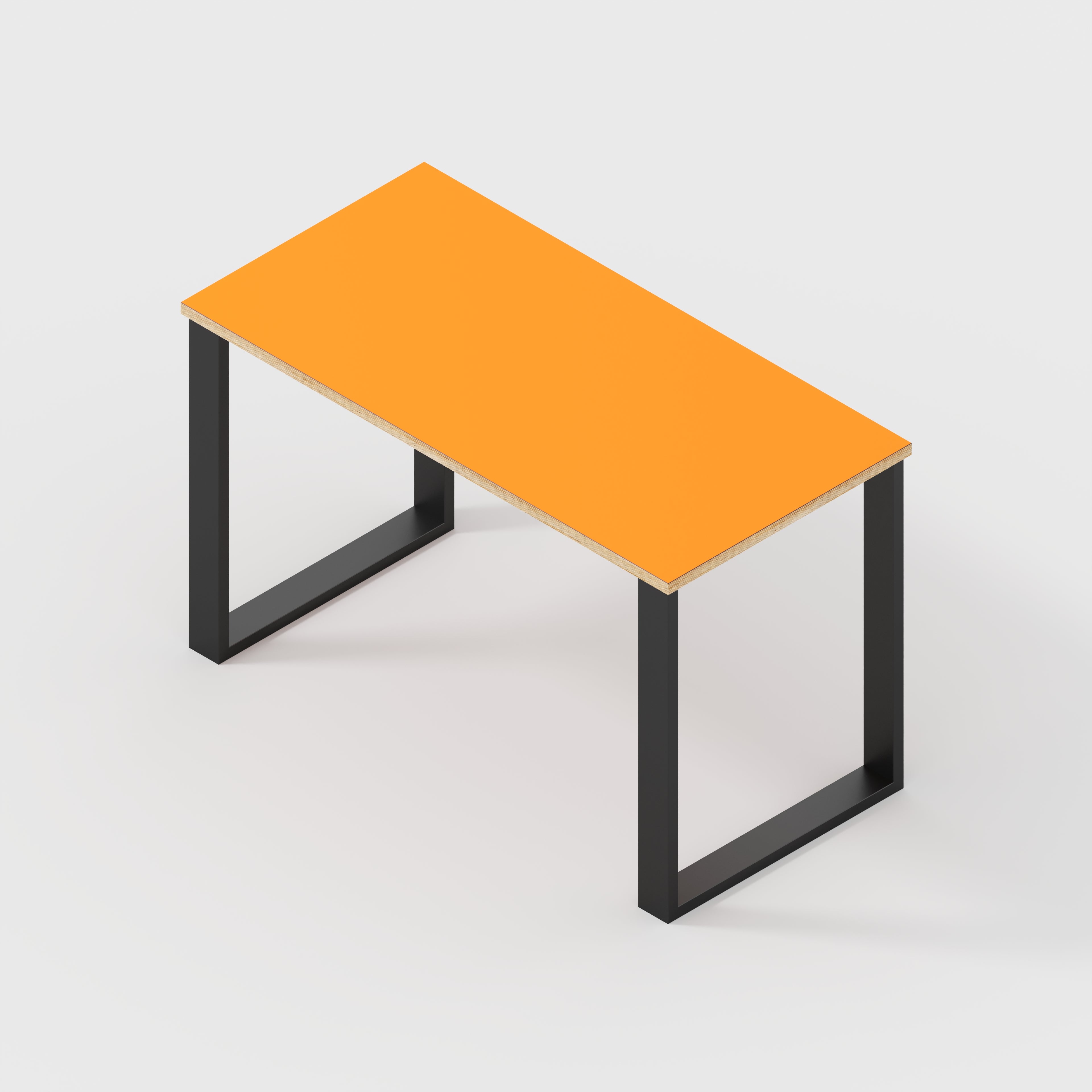 Plywood Desk with Black Industrial Legs - Formica Levante Orange - 1200(w) x 600(d) x 735(h)