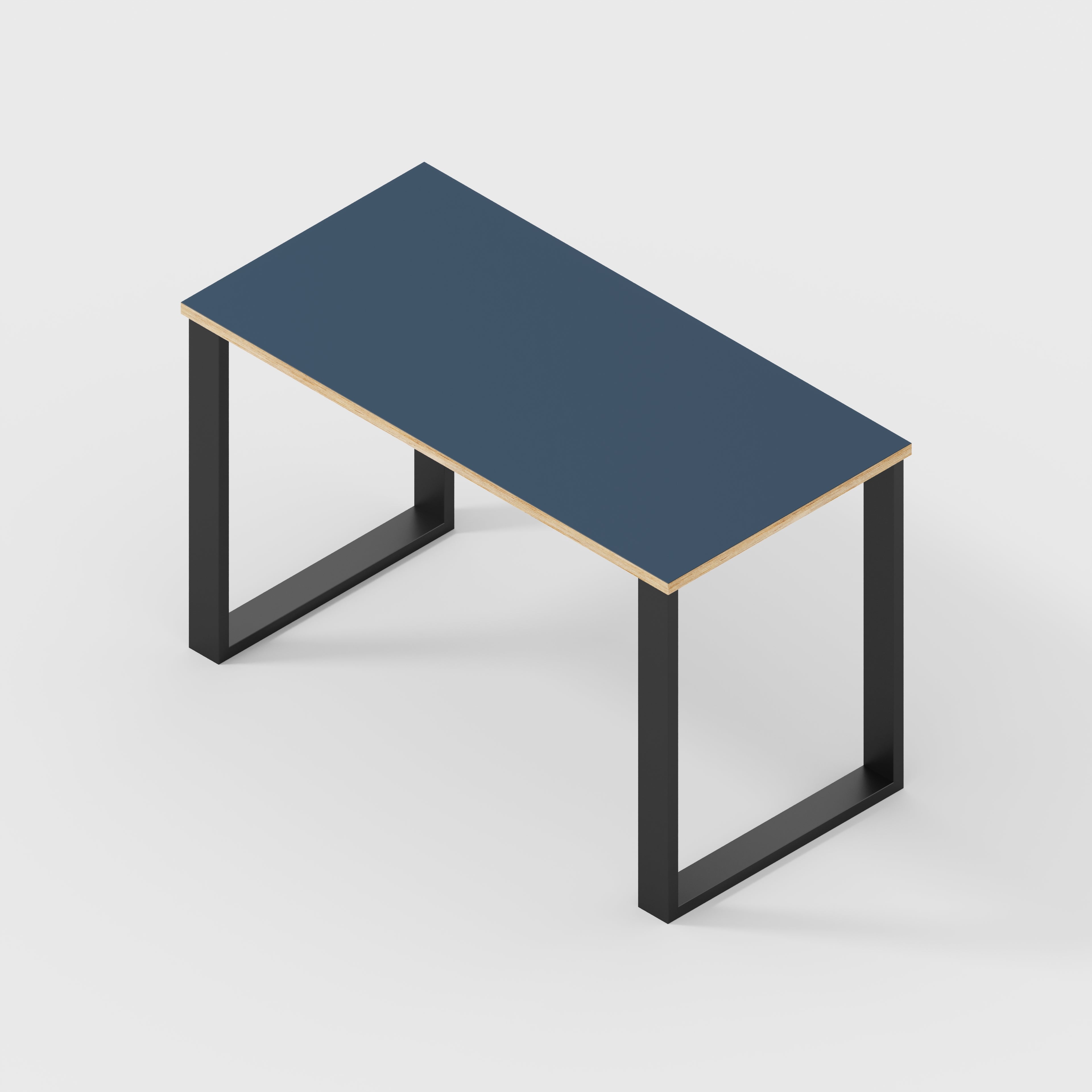 Plywood Desk with Black Industrial Legs - Formica Night Sea Blue - 1200(w) x 600(d) x 735(h)