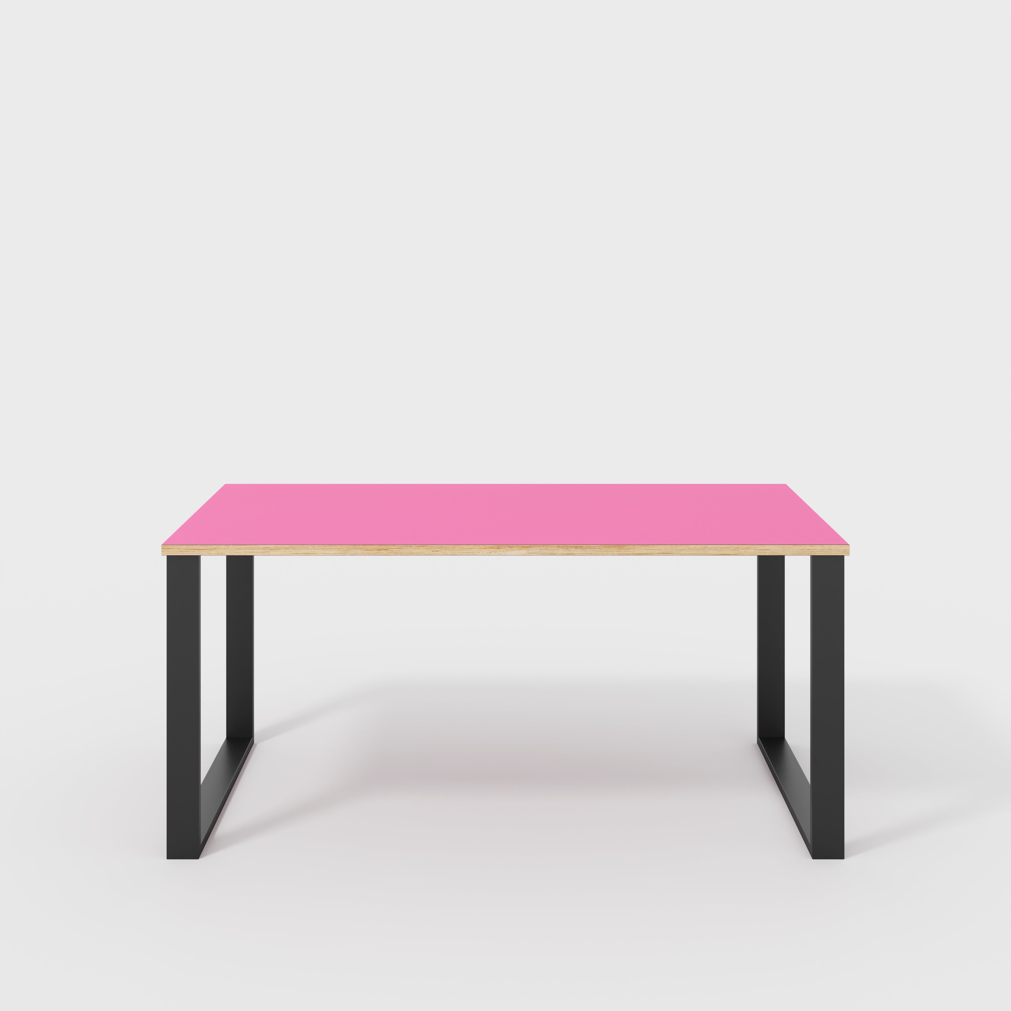 Pink and store black desk