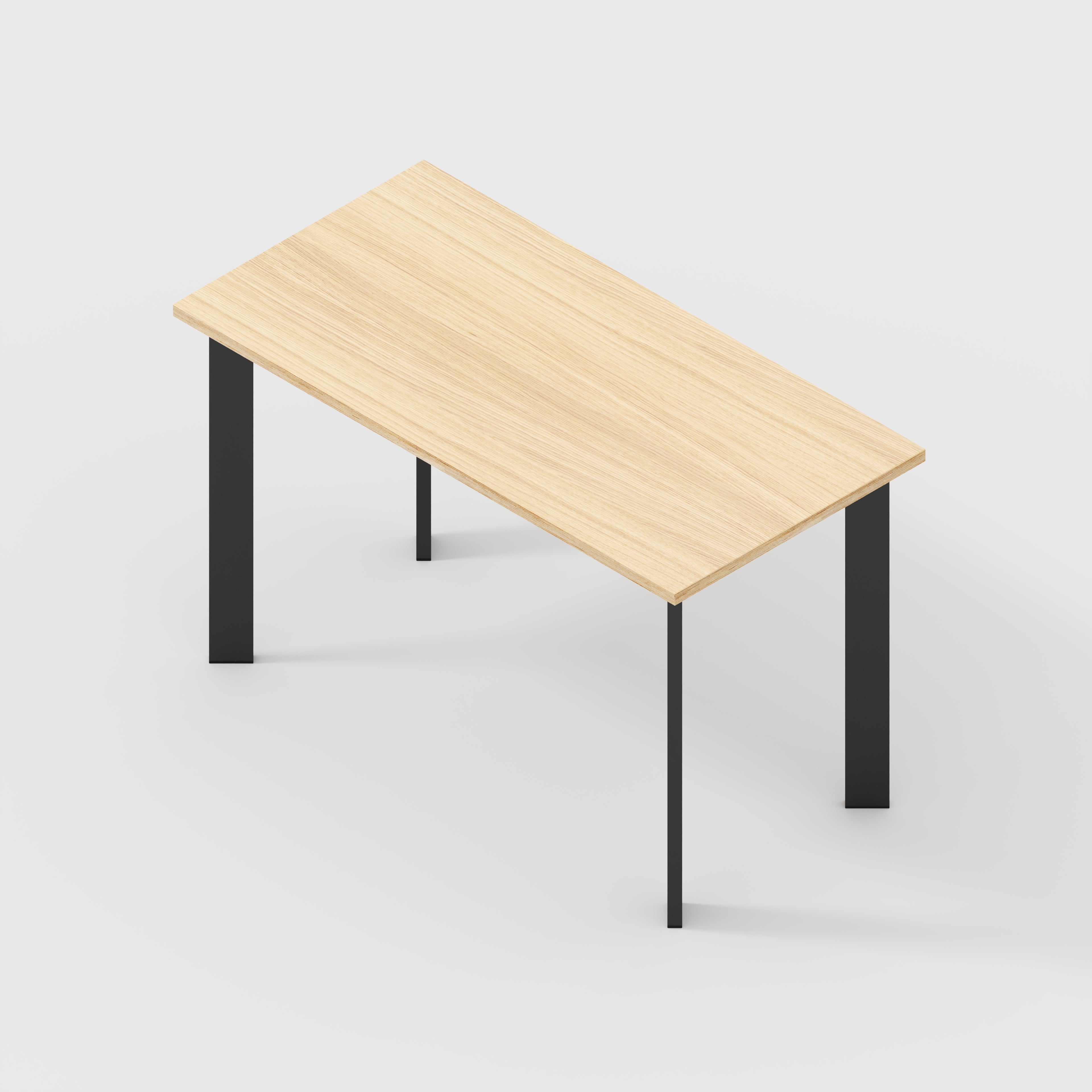 Desk black deals legs wood top