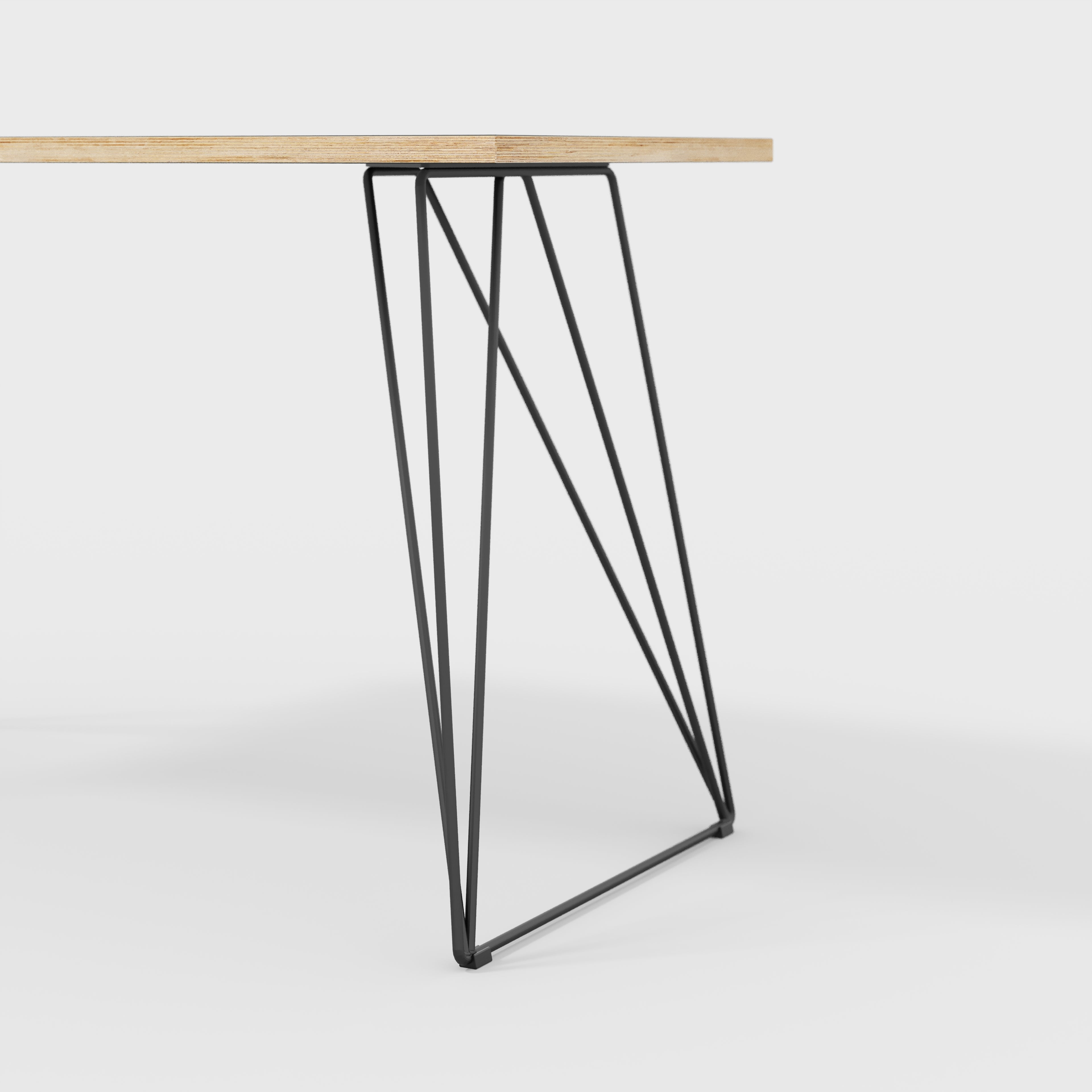 Plywood Desk with Black Wireframe Legs - Formica Diamond Black - 1200(w) x 600(d) x 735(h)