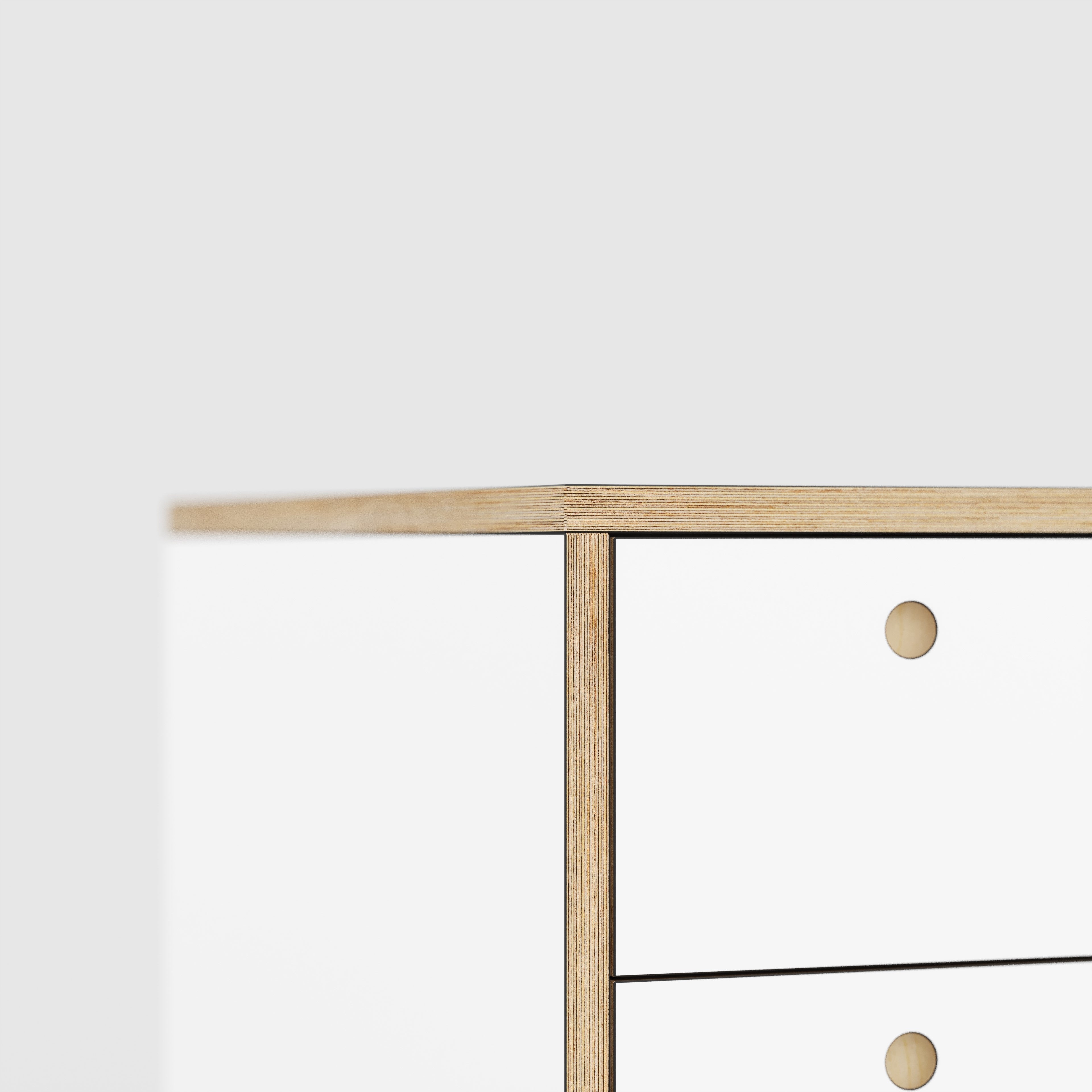 Plywood Desk with Storage Type 1 LH - Drawers - Formica White - 2000(w) x 800(d) x 750(h)