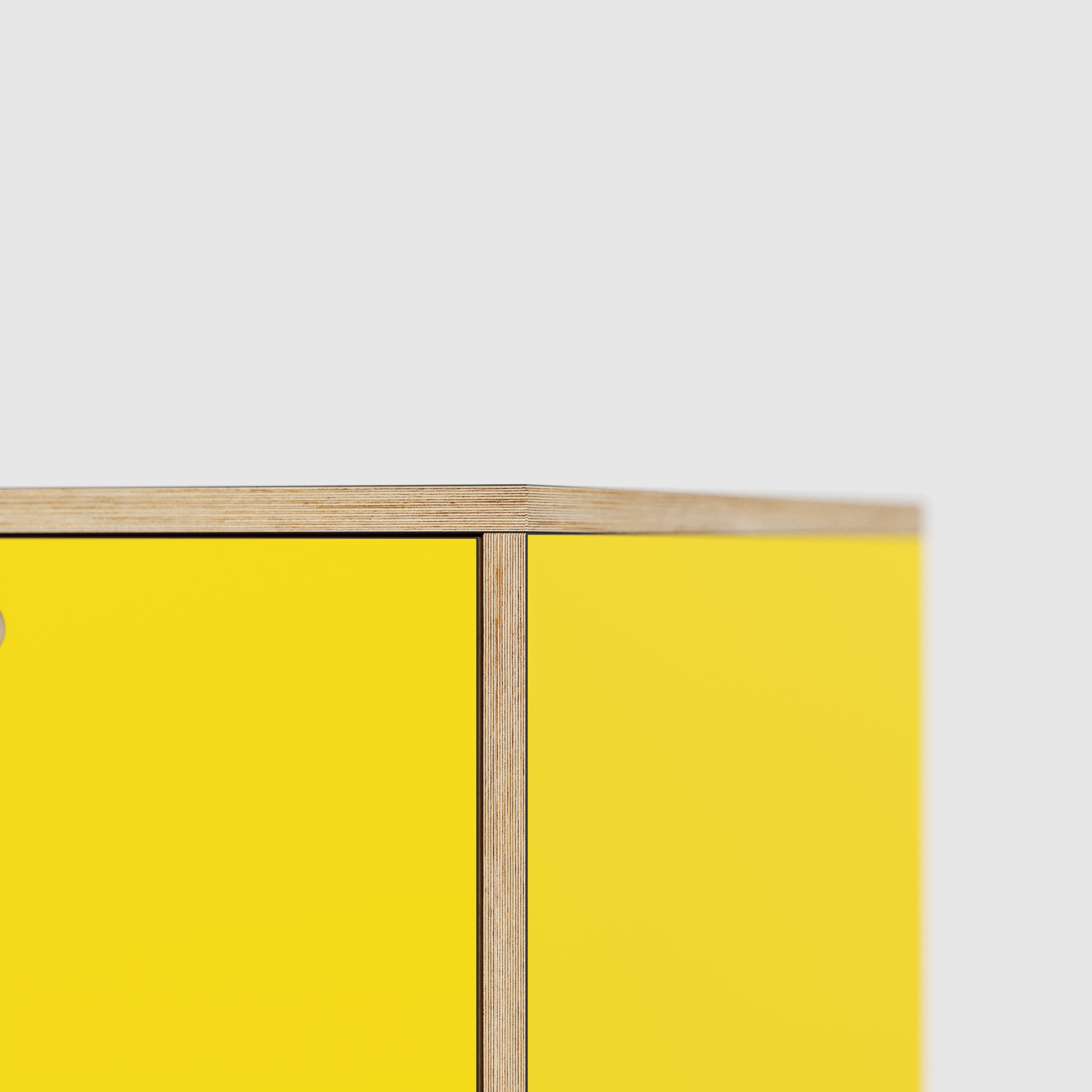 Plywood Desk with Storage Type 1 RH - Door - Formica Chrome Yellow - 2000(w) x 800(d) x 750(h)