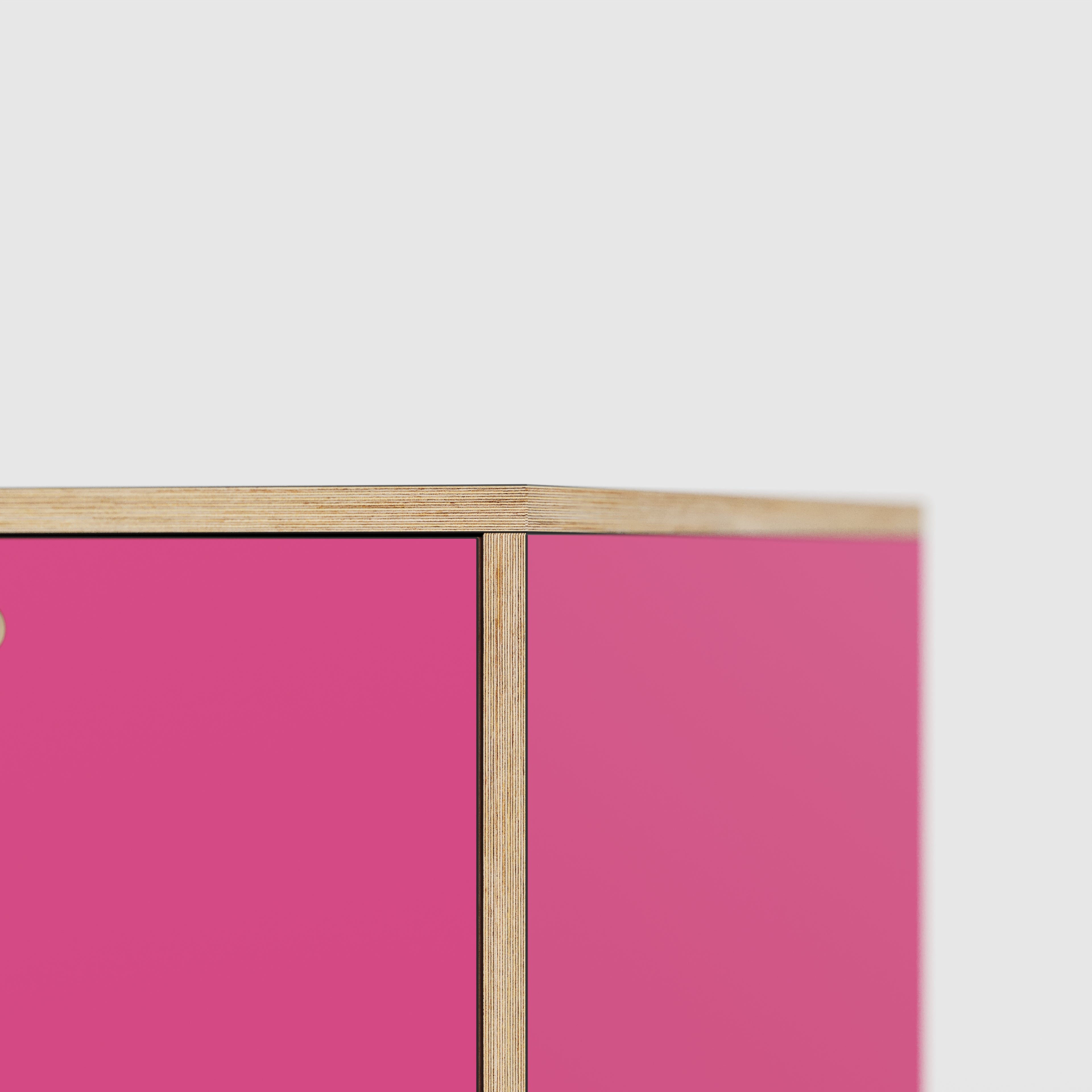 Plywood Desk with Storage Type 1 RH - Door - Formica Juicy Pink - 2000(w) x 800(d) x 750(h)