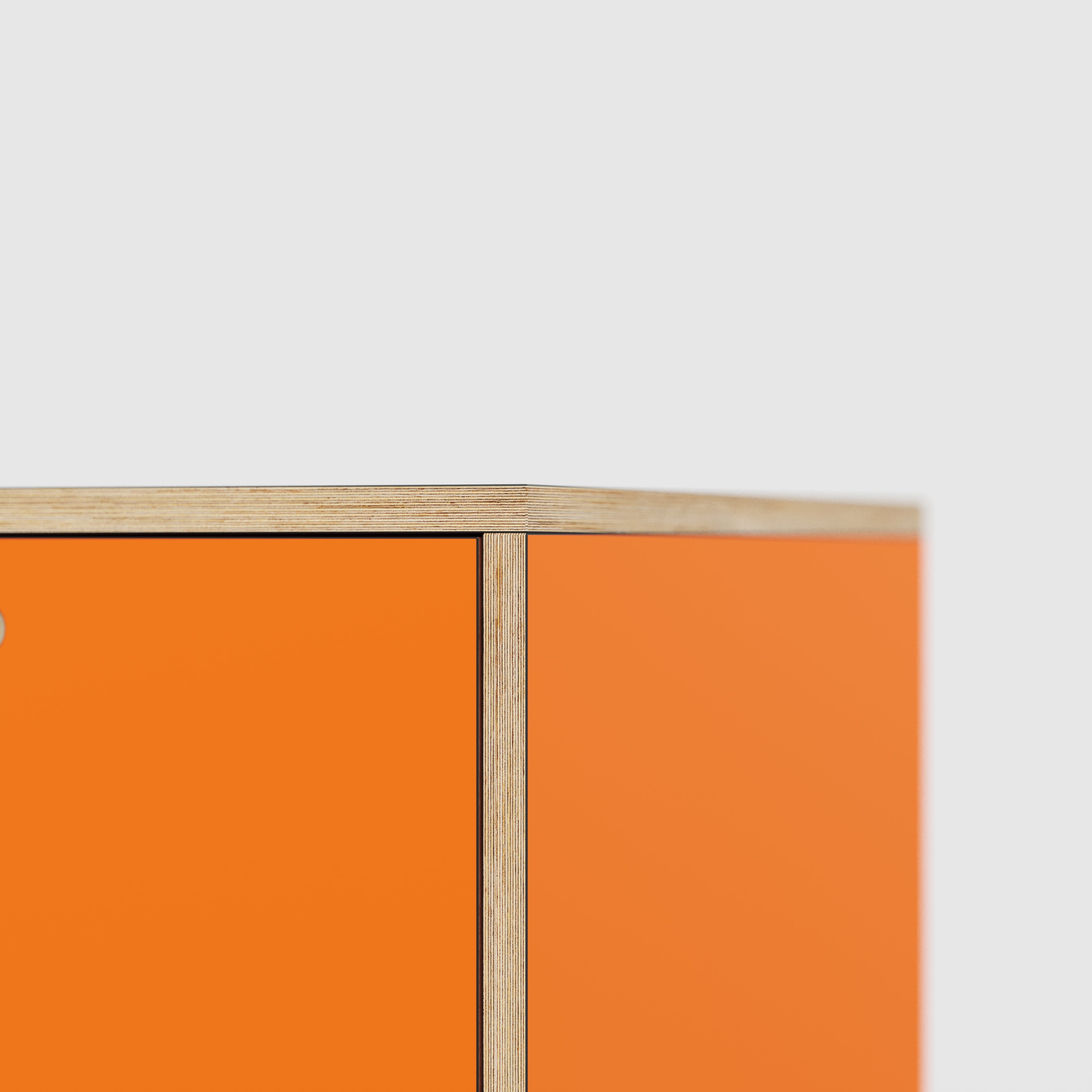 Plywood Desk with Storage Type 1 RH - Door - Formica Levante Orange - 2000(w) x 800(d) x 750(h)