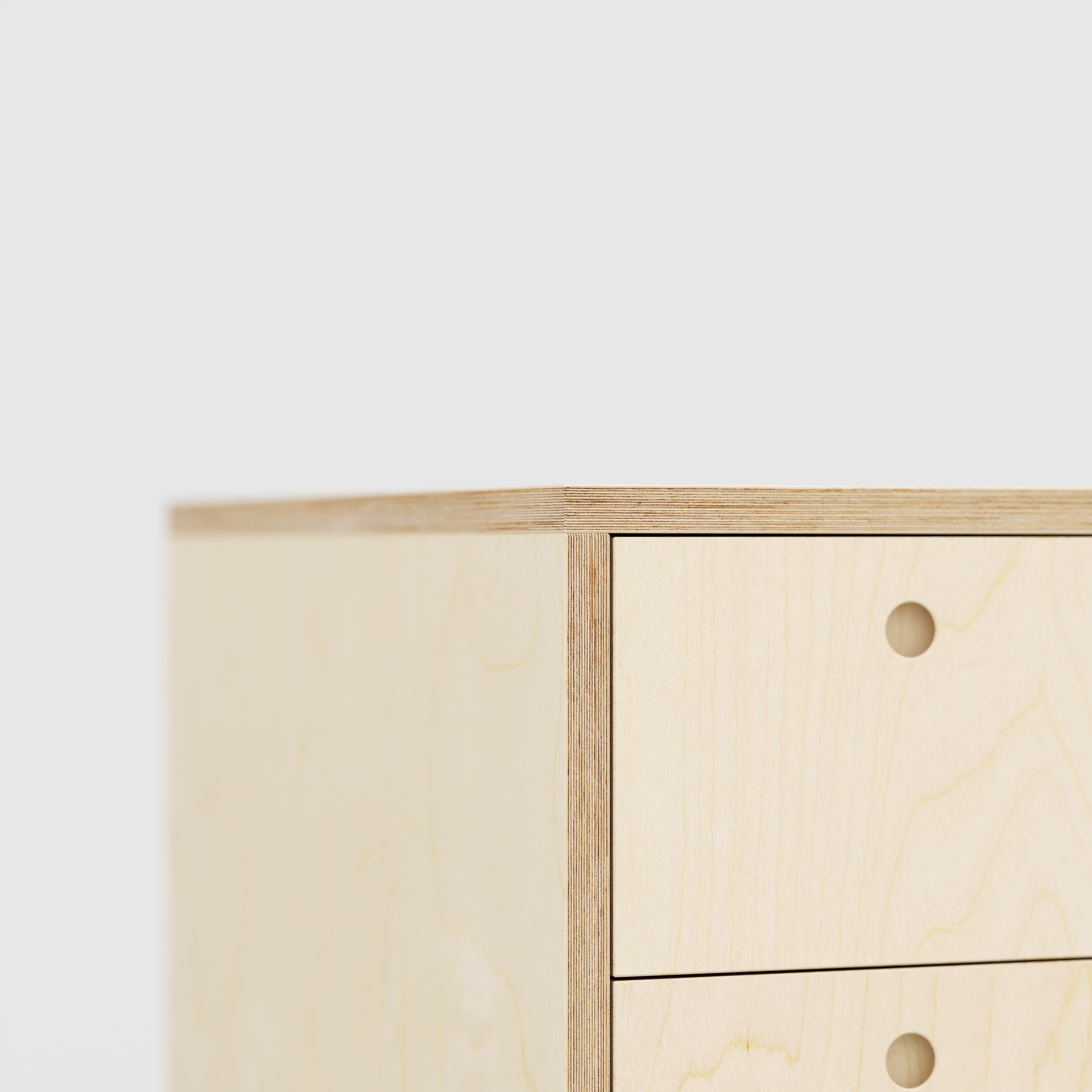 Plywood Desk with Storage Type 1 LH - Drawers - Plywood Birch - 1600(w) x 800(d) x 750(h)