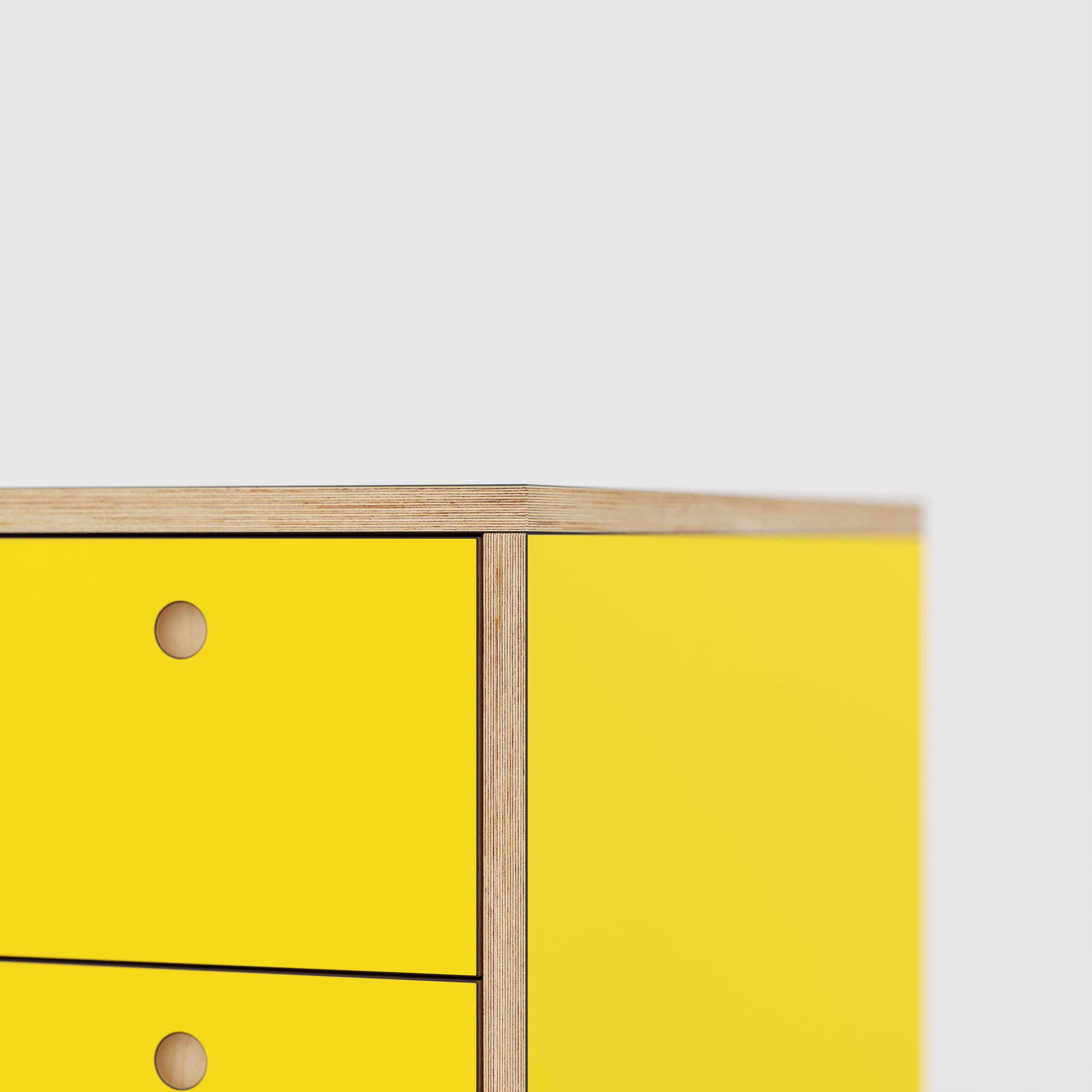 Plywood Desk with Storage Type 1 RH - Drawers - Formica Chrome Yellow - 2000(w) x 800(d) x 750(h)