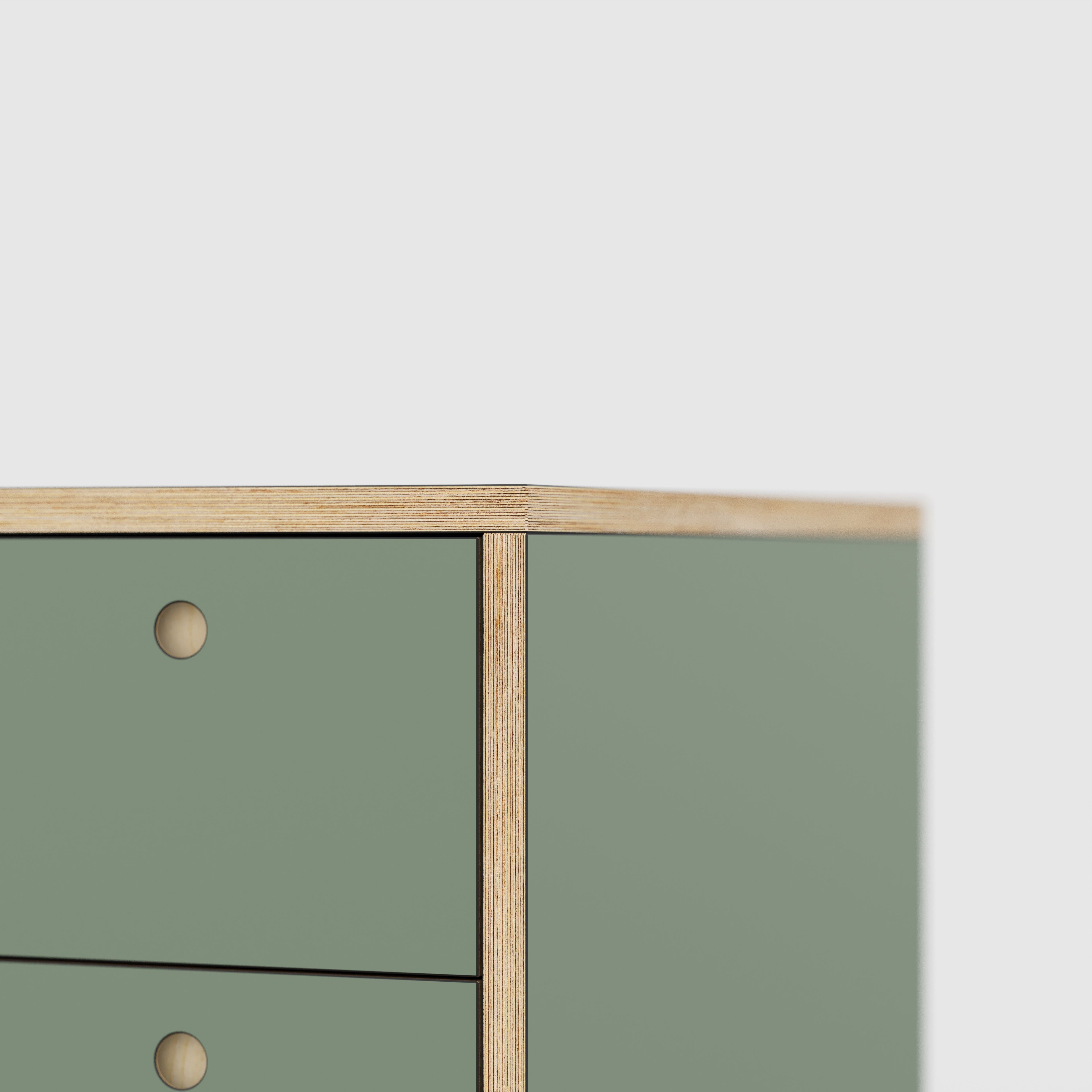 Plywood Desk with Storage Type 1 RH - Drawers - Formica Green Slate - 2000(w) x 800(d) x 750(h)