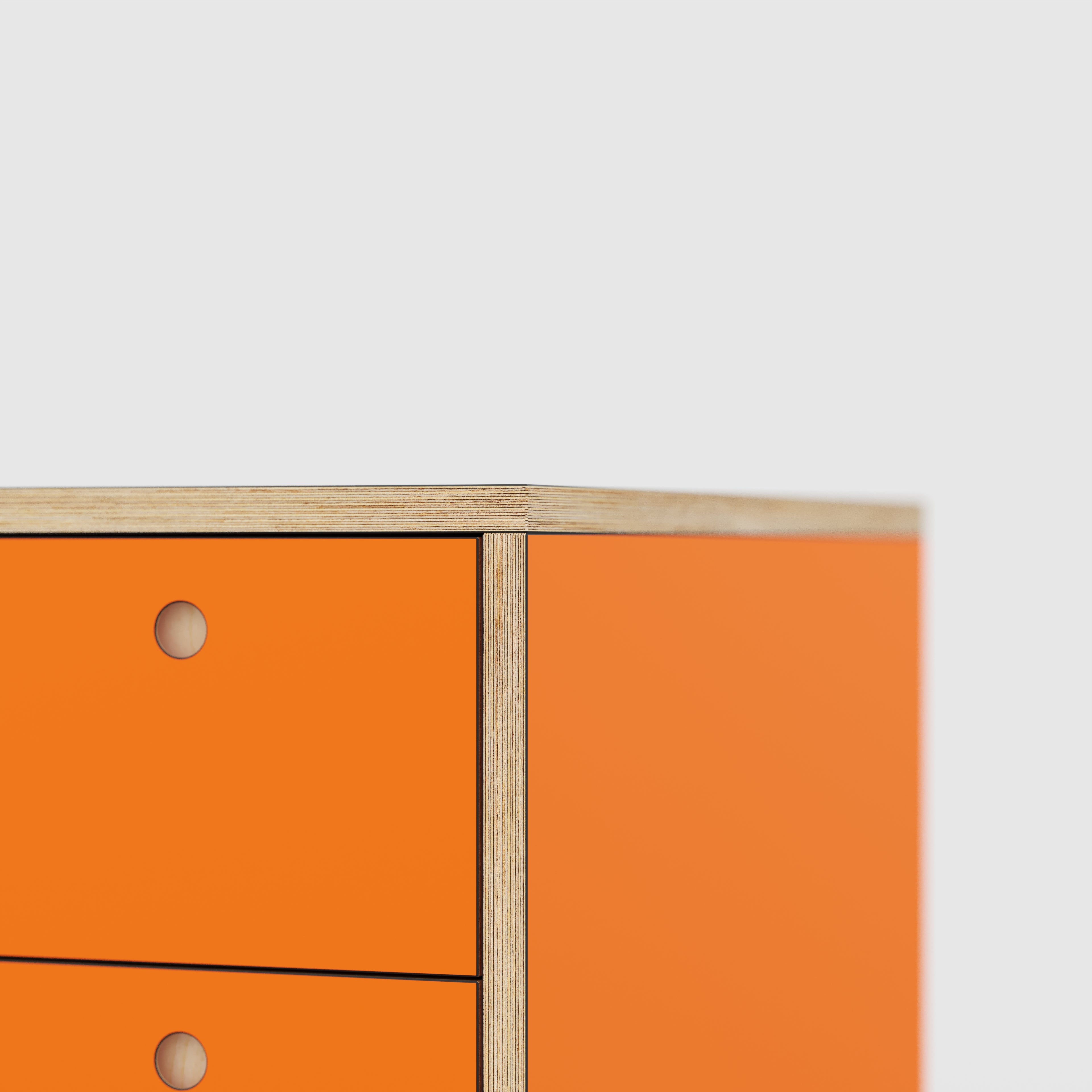 Plywood Desk with Storage Type 1 RH - Drawers - Formica Levante Orange - 2000(w) x 800(d) x 750(h)