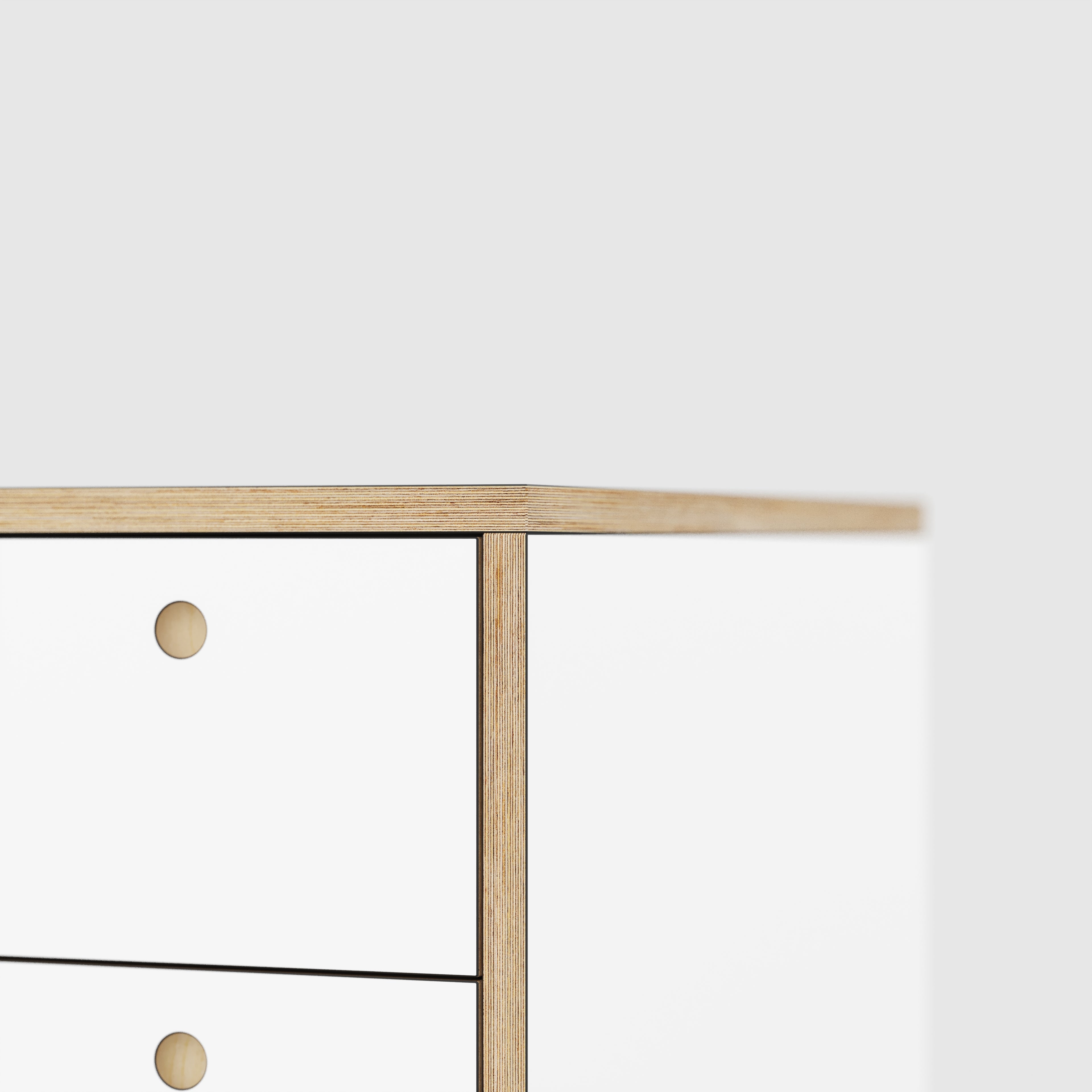 Plywood Desk with Storage Type 1 RH - Drawers - Formica White - 2000(w) x 800(d) x 750(h)