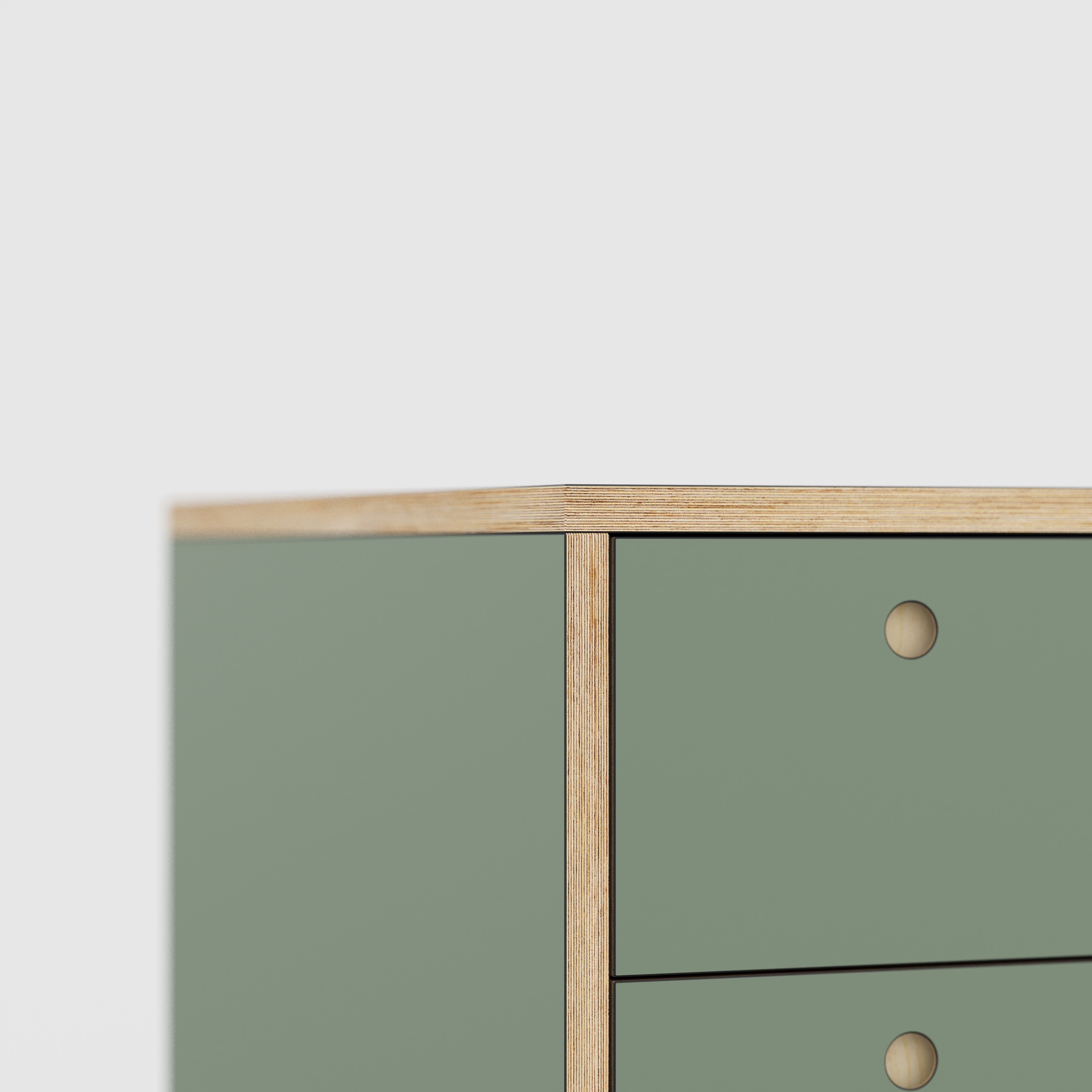 Plywood Desk with Storage Type 2 - Drawers - Formica Green Slate - 2000(w) x 800(d) x 750(h)