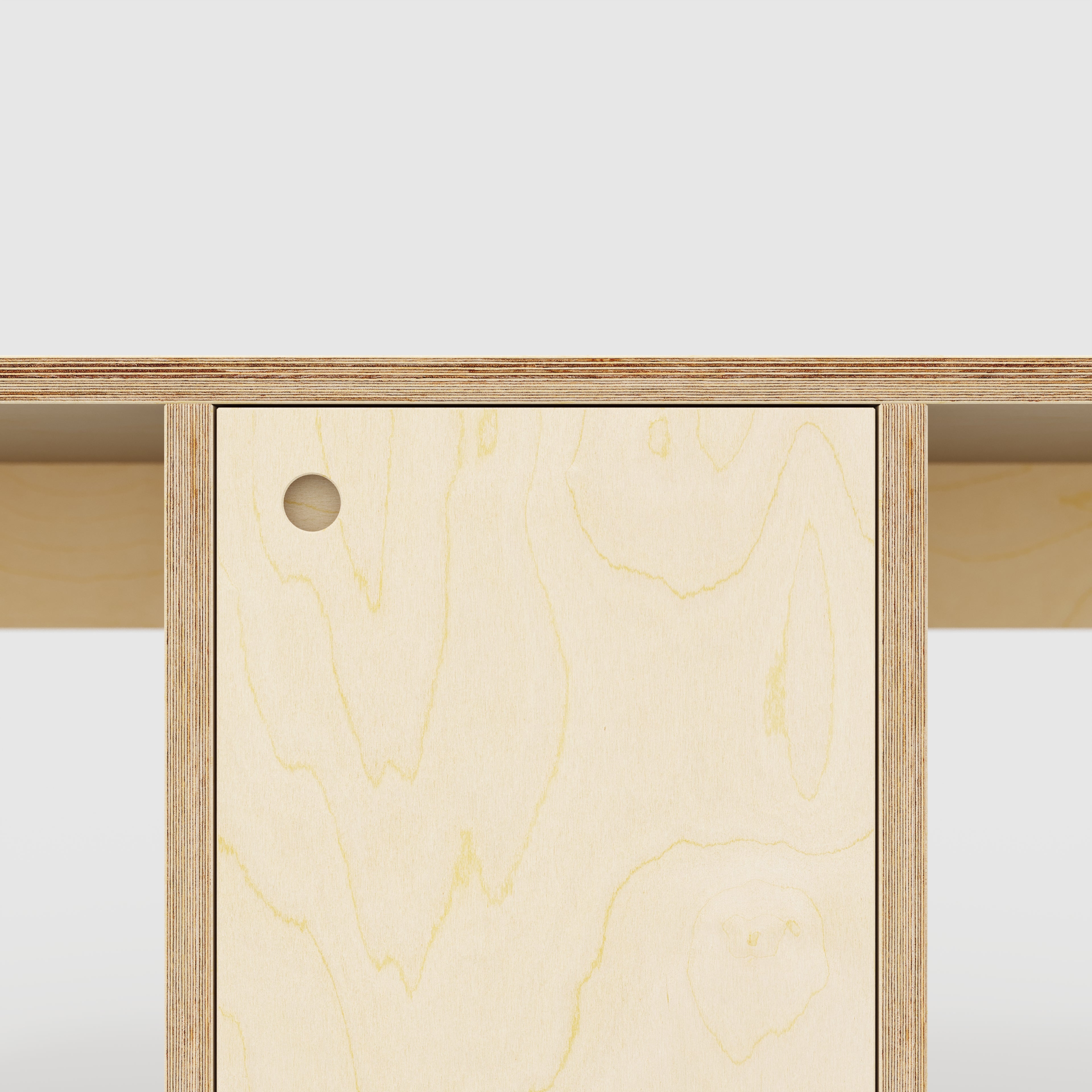 Plywood Desk with Storage Type 3 - Door - Plywood Birch - 2000(w) x 800(d) x 750(h)