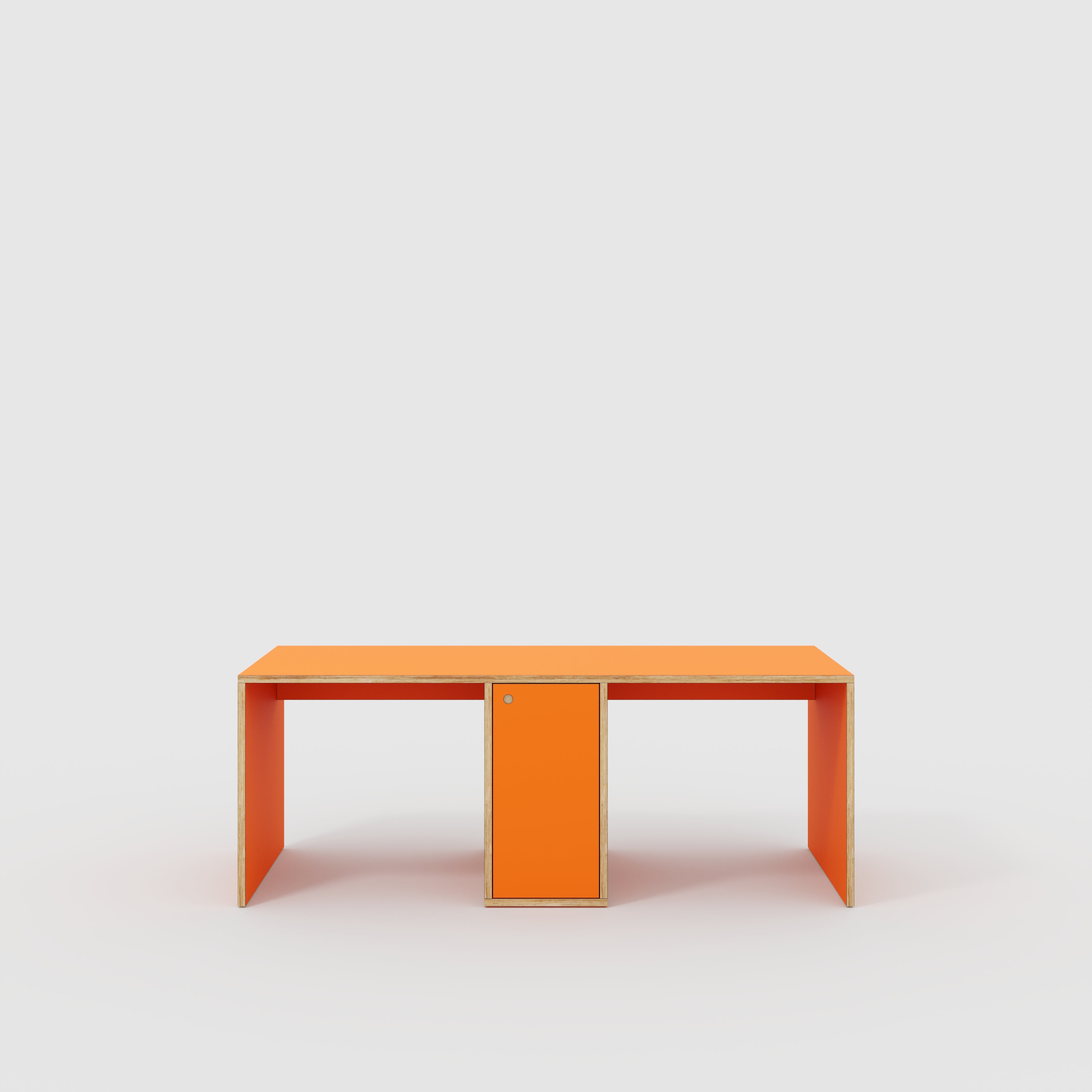 Plywood Desk with Storage Type 3 - Door - Formica Levante Orange - 2000(w) x 800(d) x 750(h)