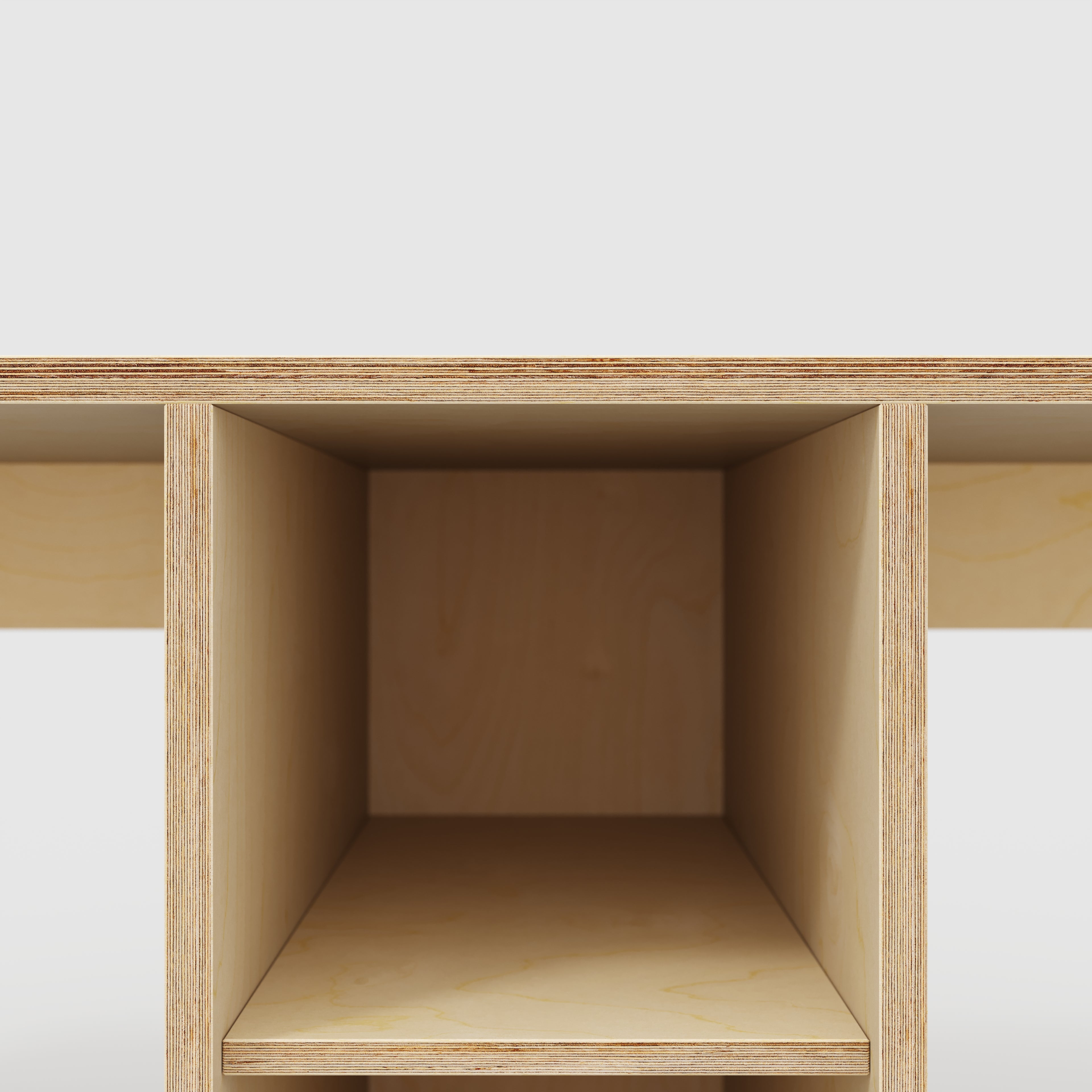 Plywood Desk with Storage Type 3 - Shelf - Plywood Birch - 2000(w) x 800(d) x 750(h)