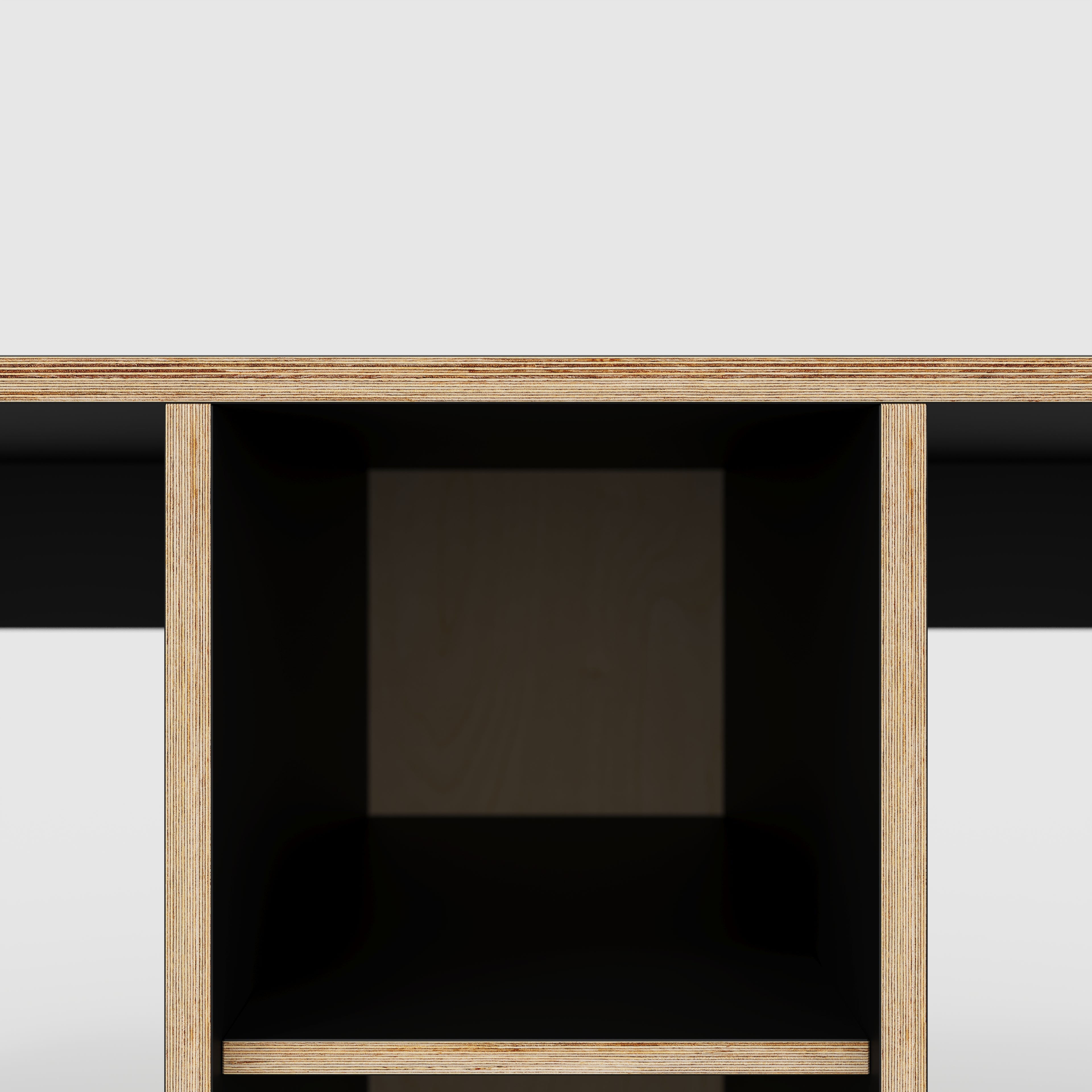 Plywood Desk with Storage Type 3 - Shelf - Formica Diamond Black - 2000(w) x 800(d) x 750(h)