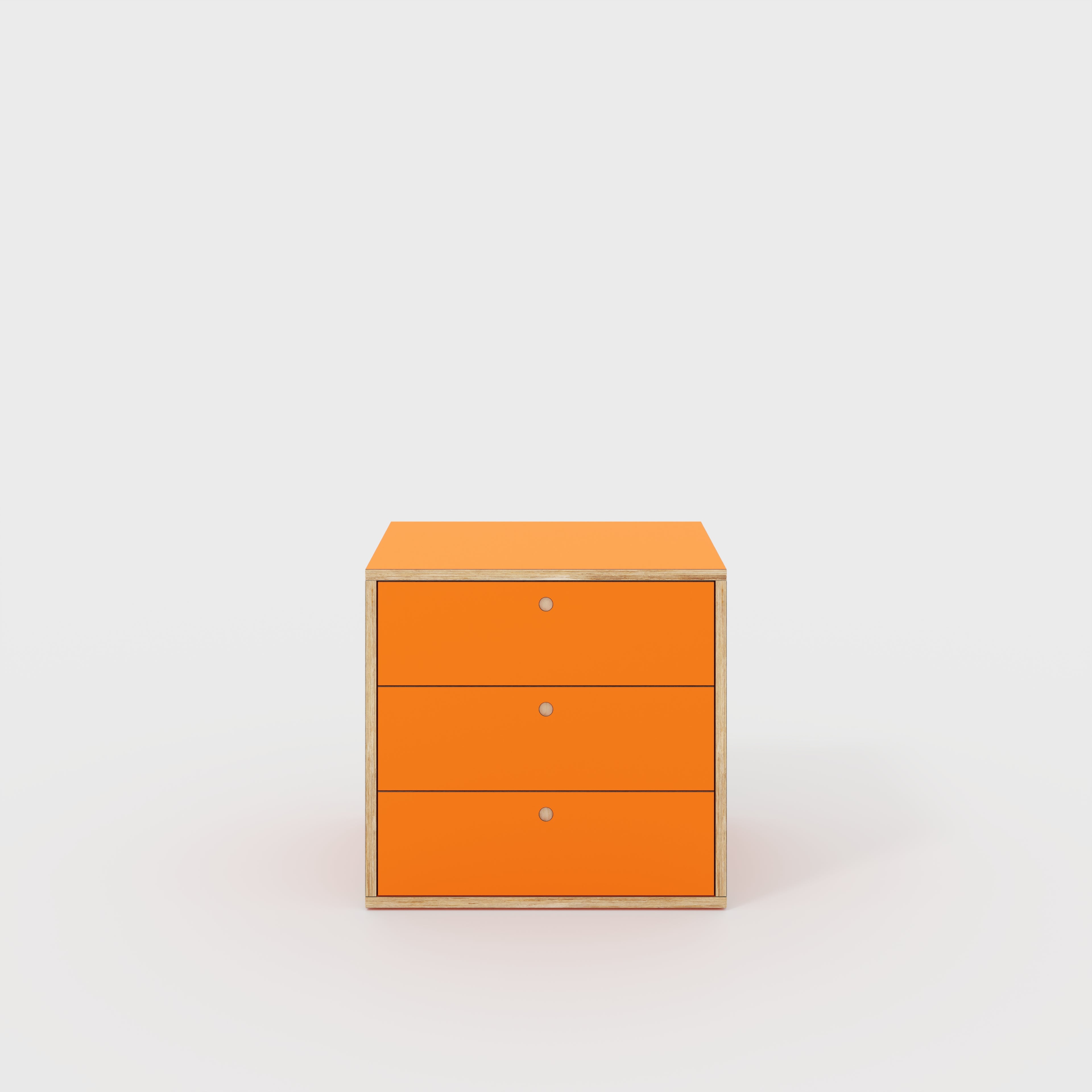 Plywood Drawer Unit - Formica Levante Orange - 800(w) x 600(d) x 750(h)