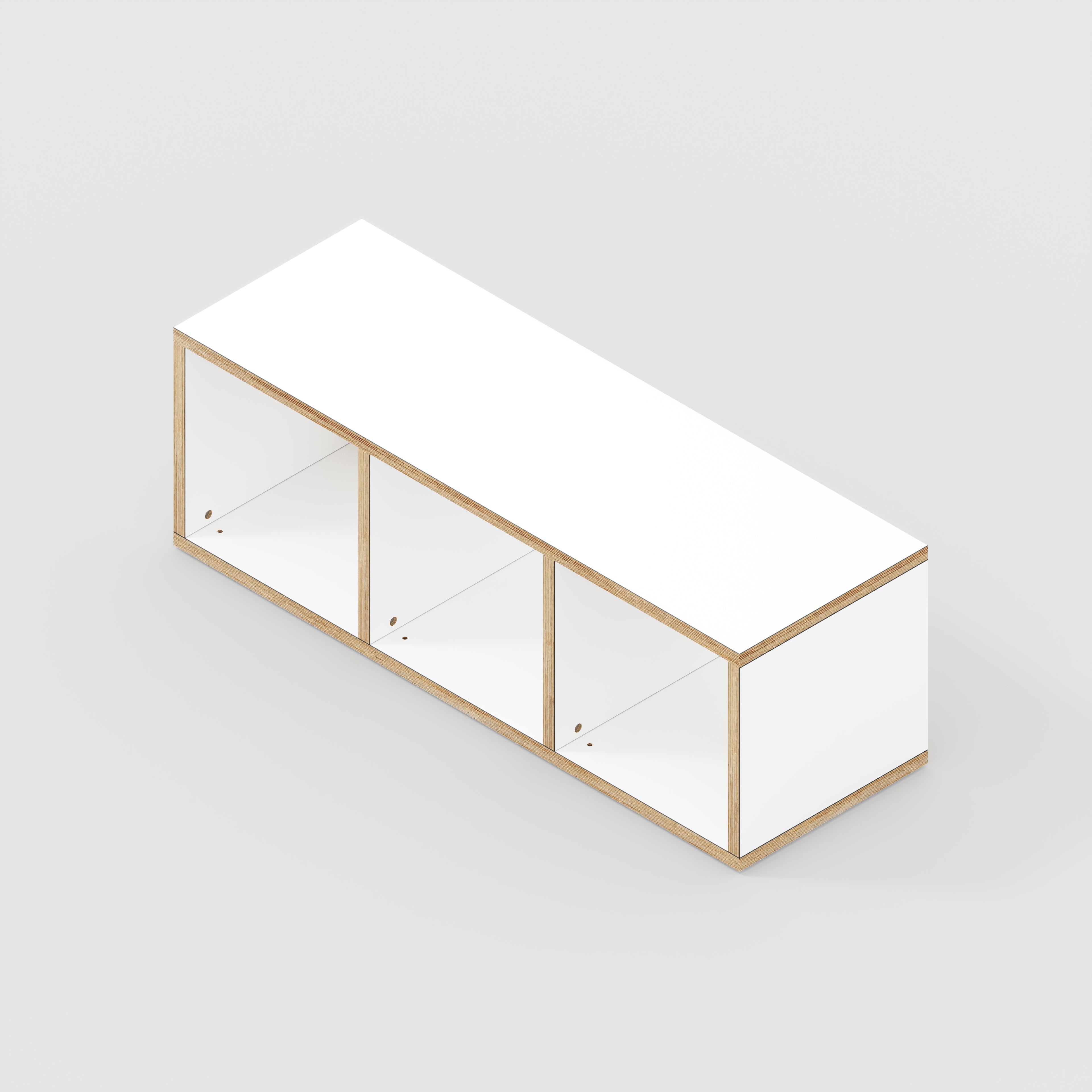 Plywood Open Shelves - Formica White - 1200(w) x 400(d) x 400(h)