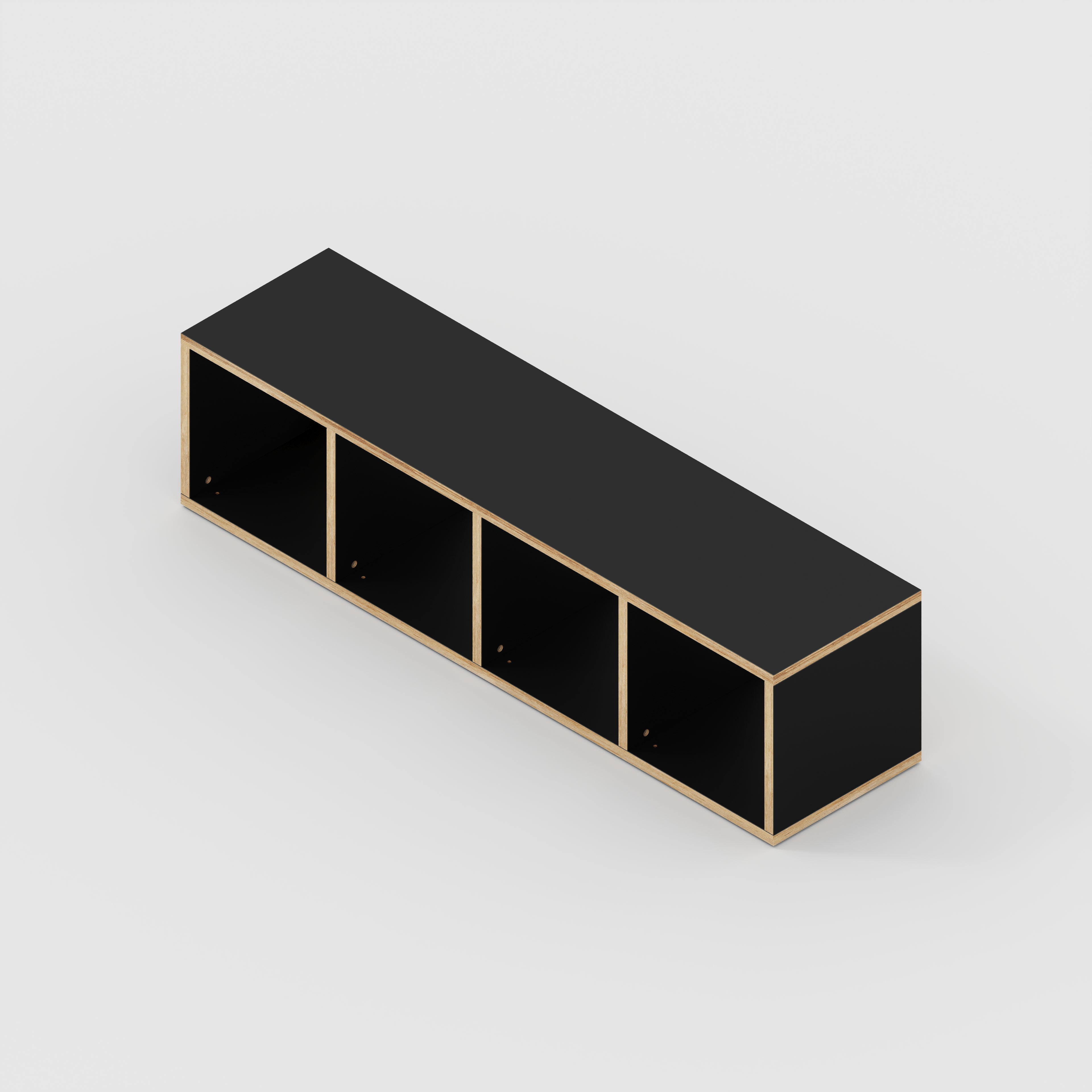 Plywood Open Shelves - Formica Diamond Black - 1600(w) x 400(d) x 400(h)