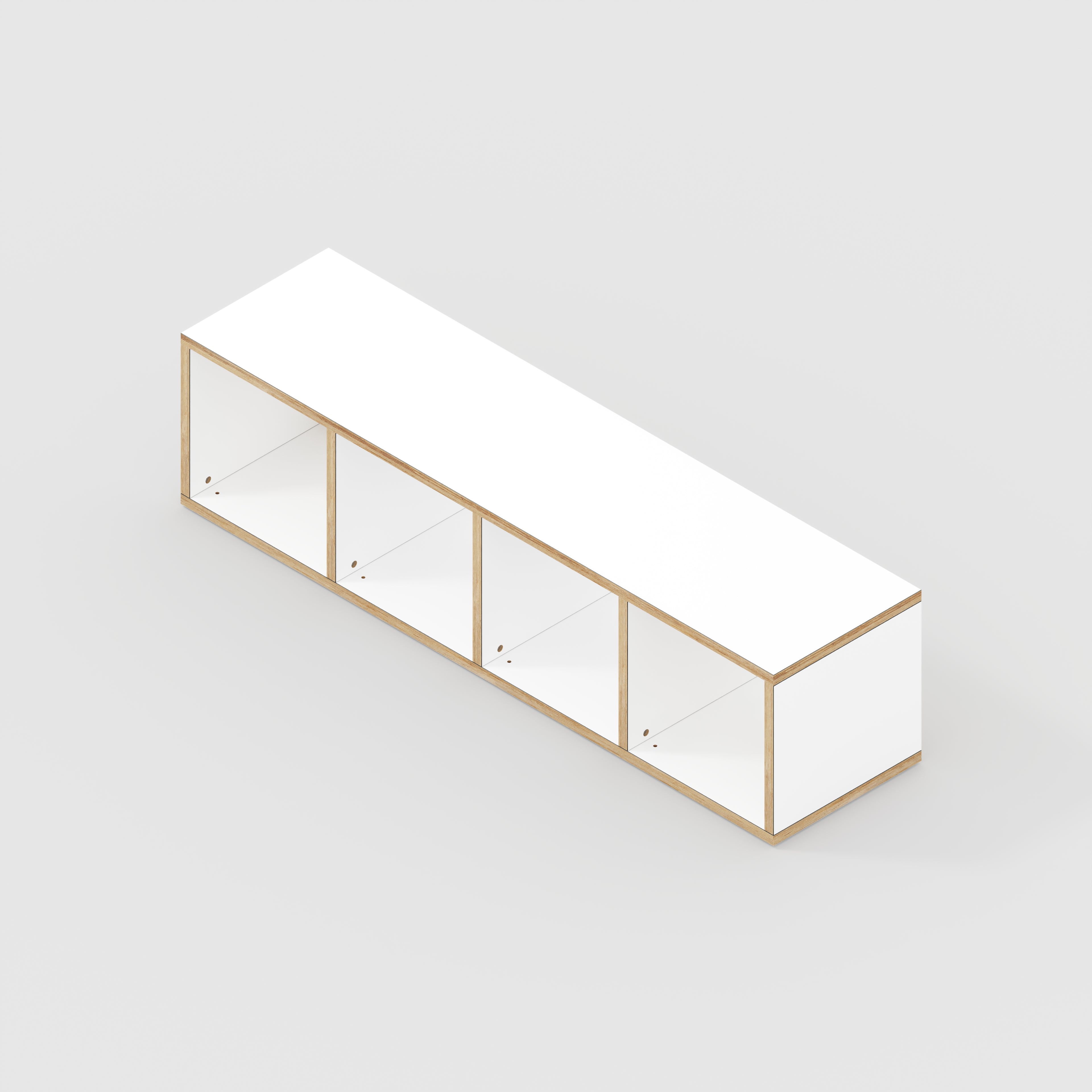 Plywood Open Shelves - Formica White - 1600(w) x 400(d) x 400(h)