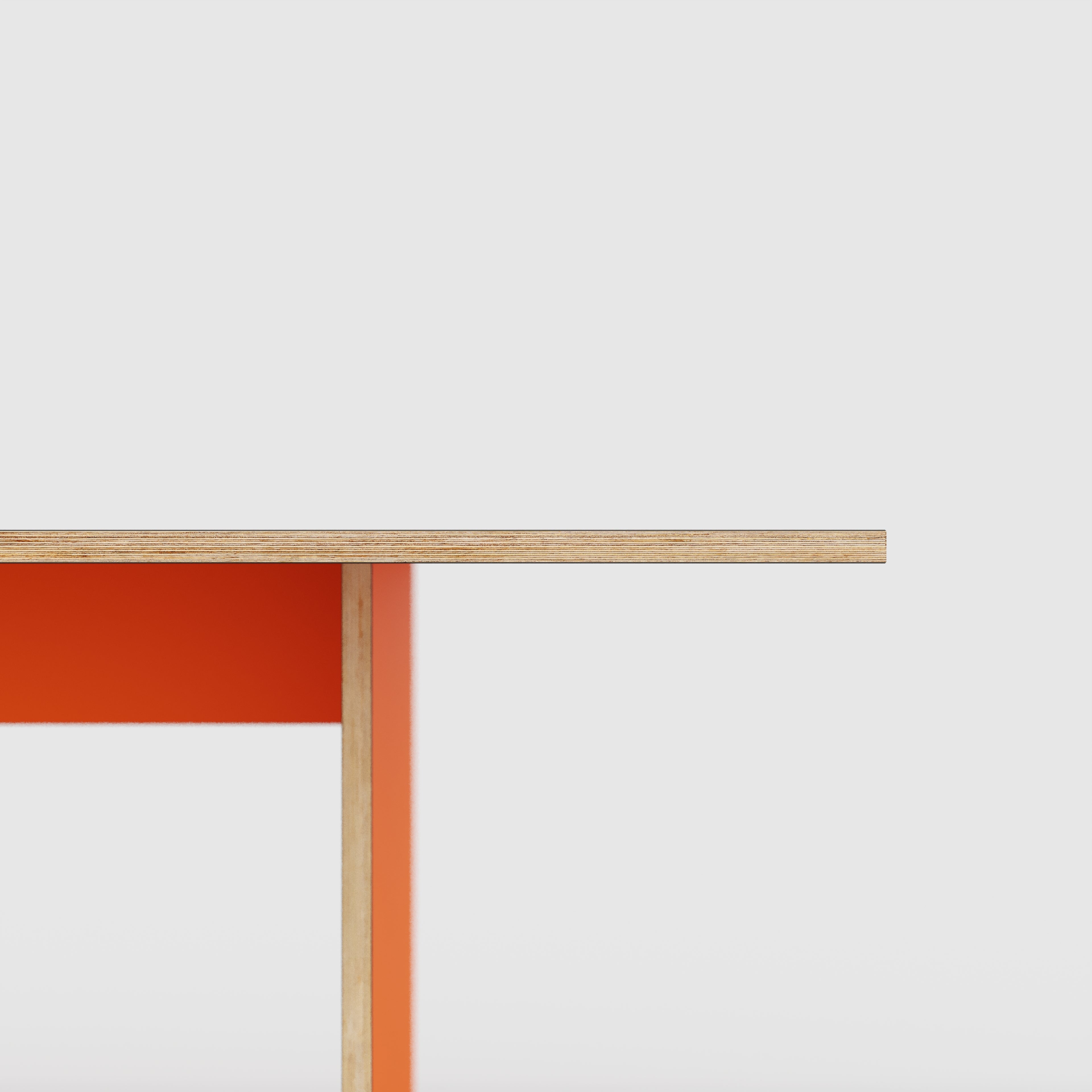 Plywood Platform Table - Formica Levante Orange - 5600(w) x 1000(d) x 750(h)