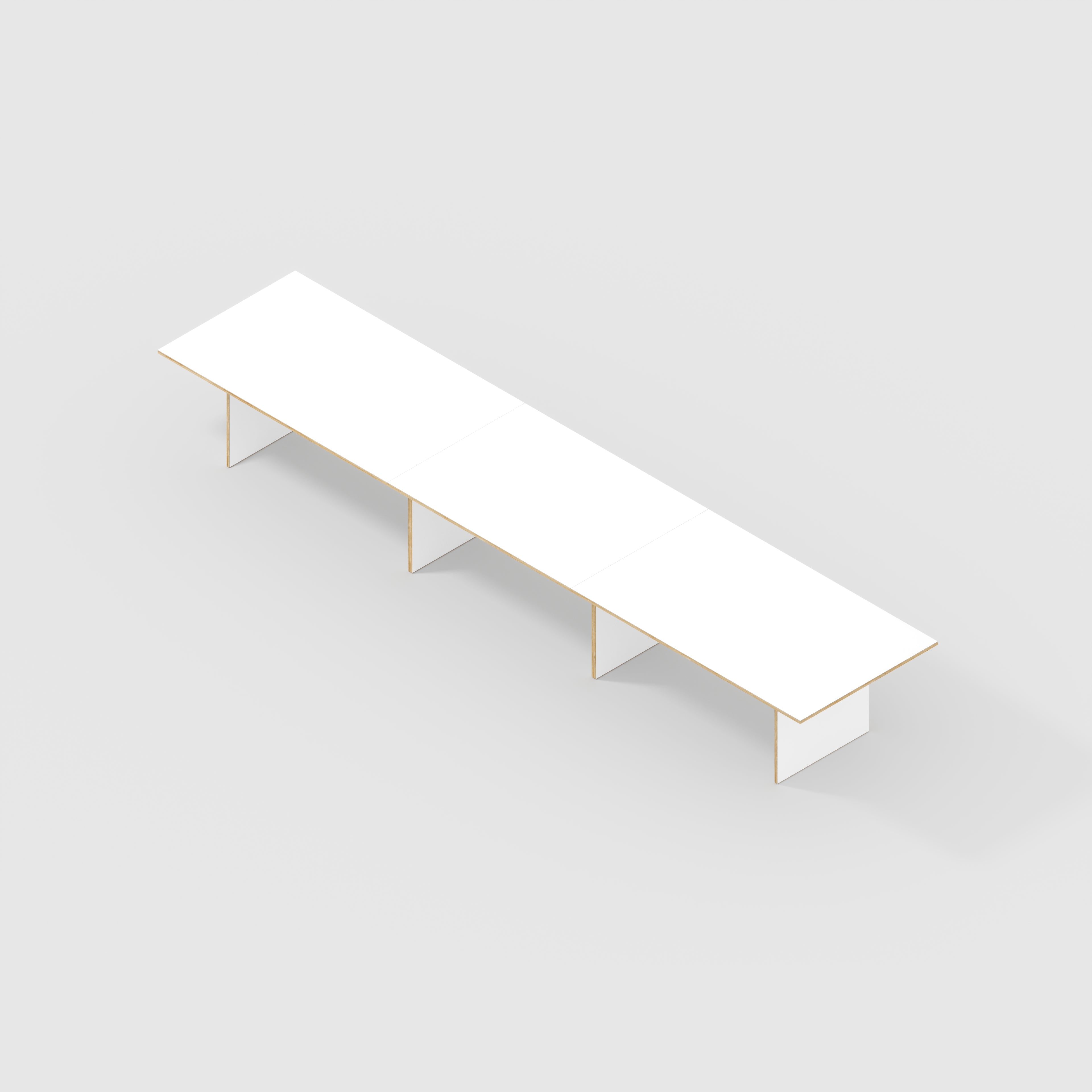 Plywood Platform Table - Formica White - 5600(w) x 1000(d) x 750(h)