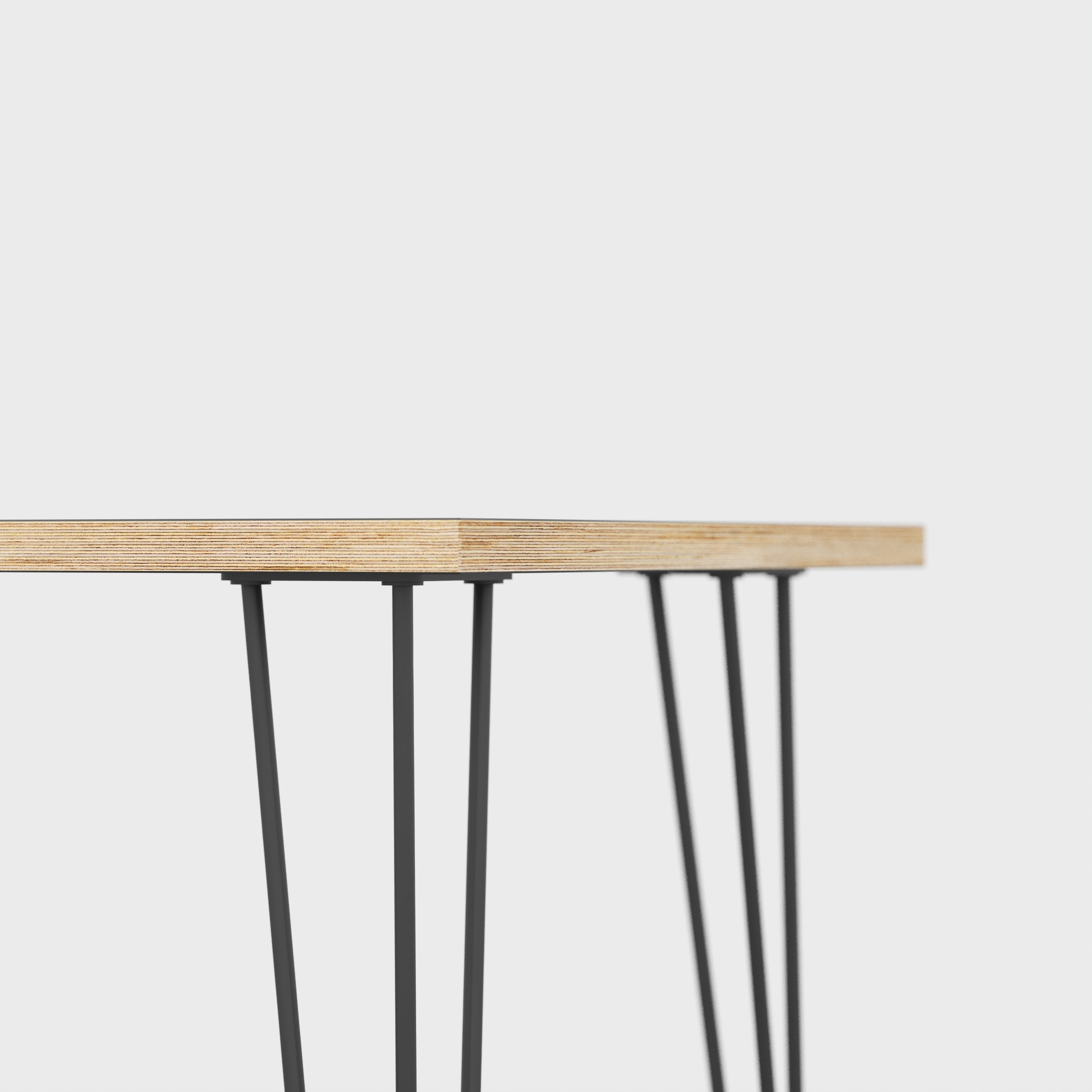 Plywood Side Table with Black Hairpin Legs - Formica Levante Orange - 500(w) x 500(d) x 425(h)