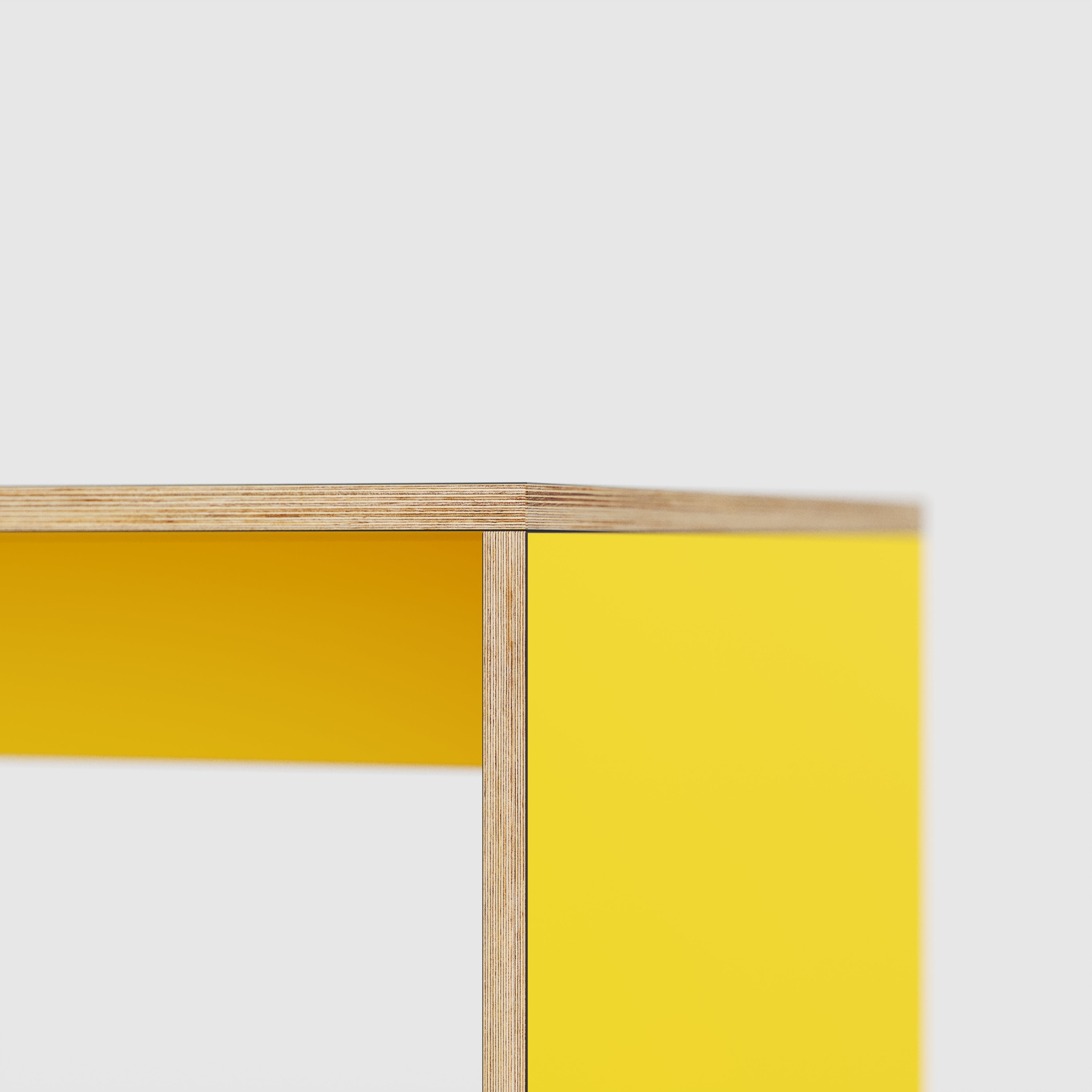 Plywood Side Table with Solid Sides - Formica Chrome Yellow - 500(w) x 500(d) x 450(h)