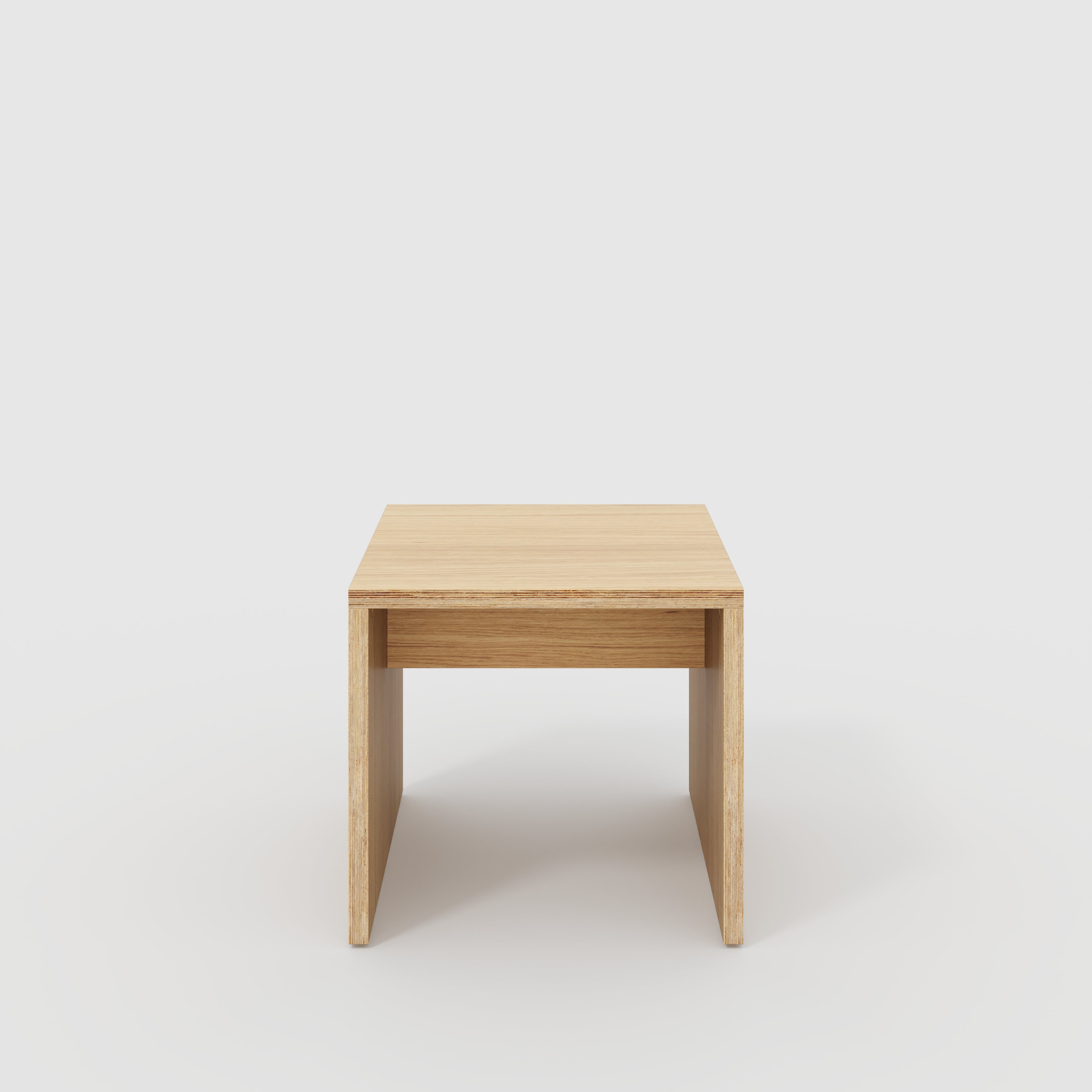 Plywood Side Table with Solid Sides - Plywood Oak - 500(w) x 500(d) x 450(h)