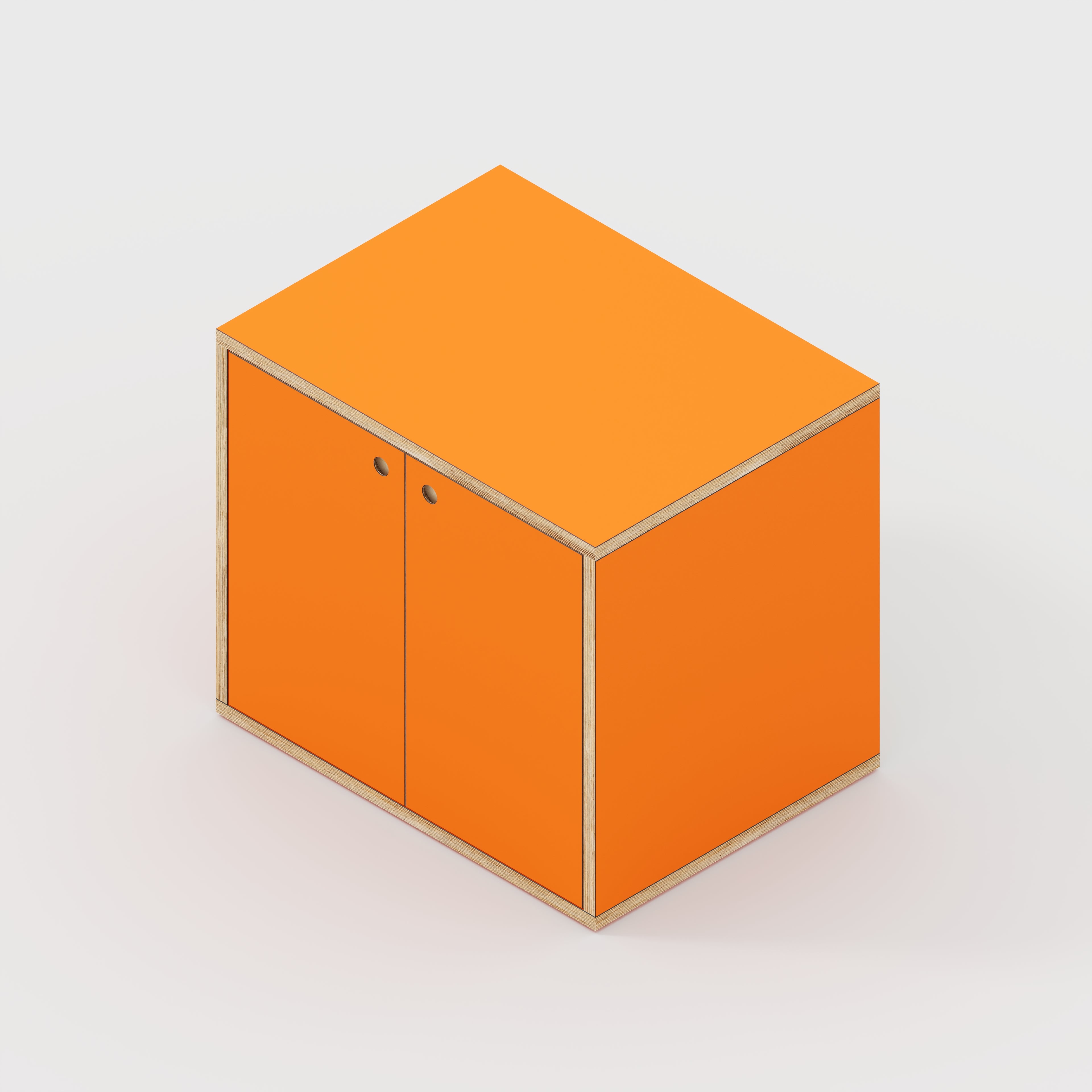 Plywood Storage with Doors - Formica Levante Orange - 800(w) x 600(d) x 750(h)