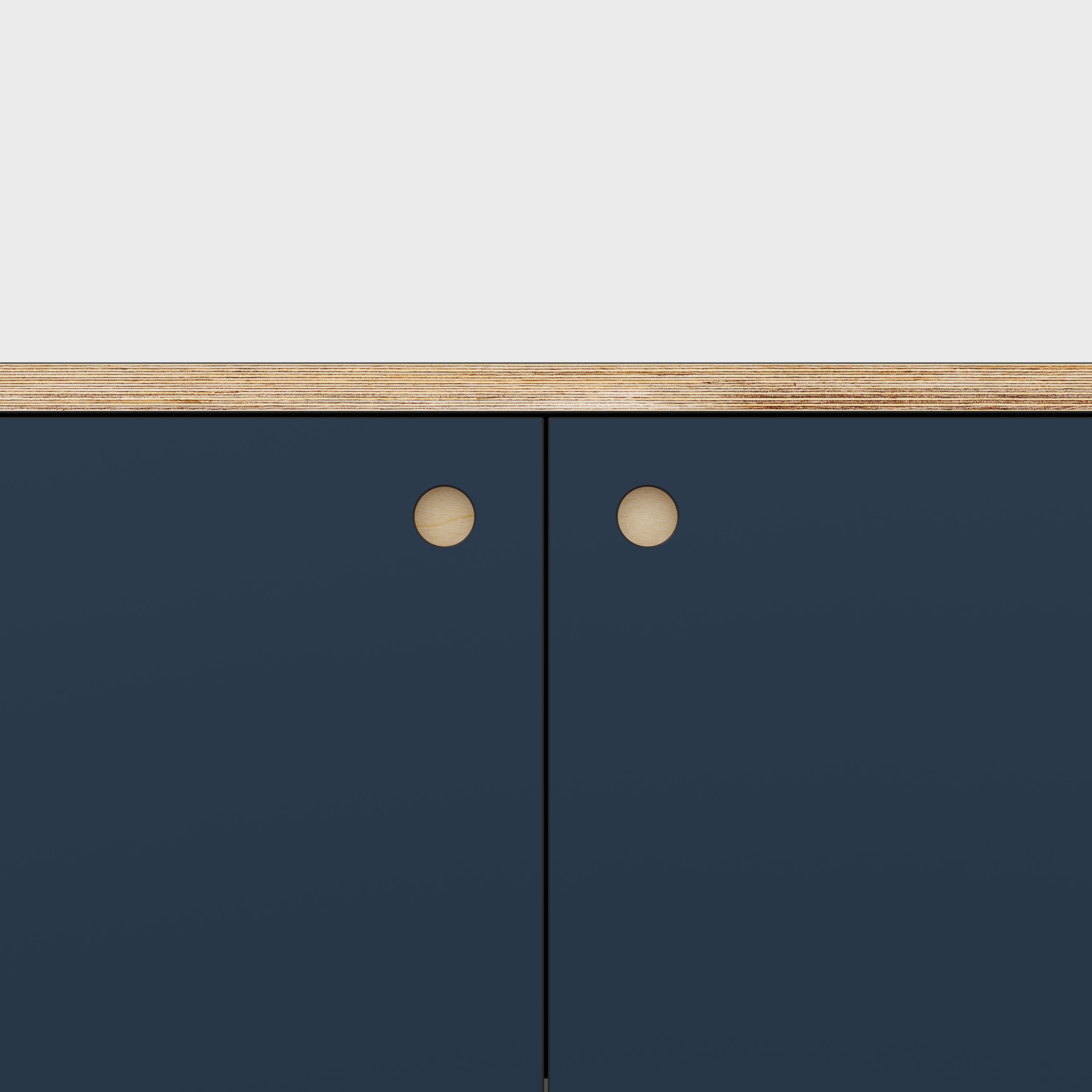 Plywood Storage with Doors - Formica Night Sea Blue - 800(w) x 600(d) x 750(h)