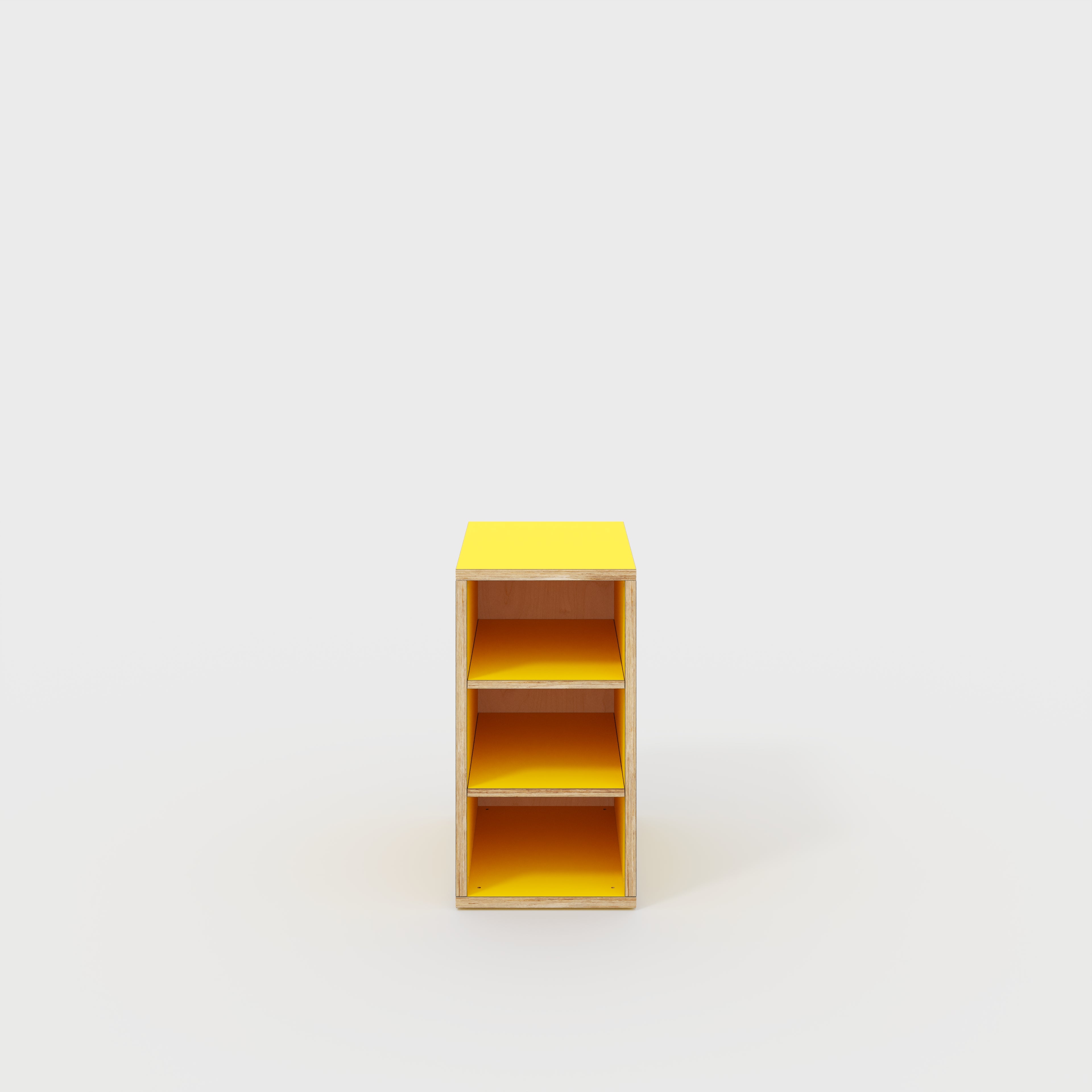 Plywood Storage with Shelves - Formica Chrome Yellow - 400(w) x 600(d) x 750(h)