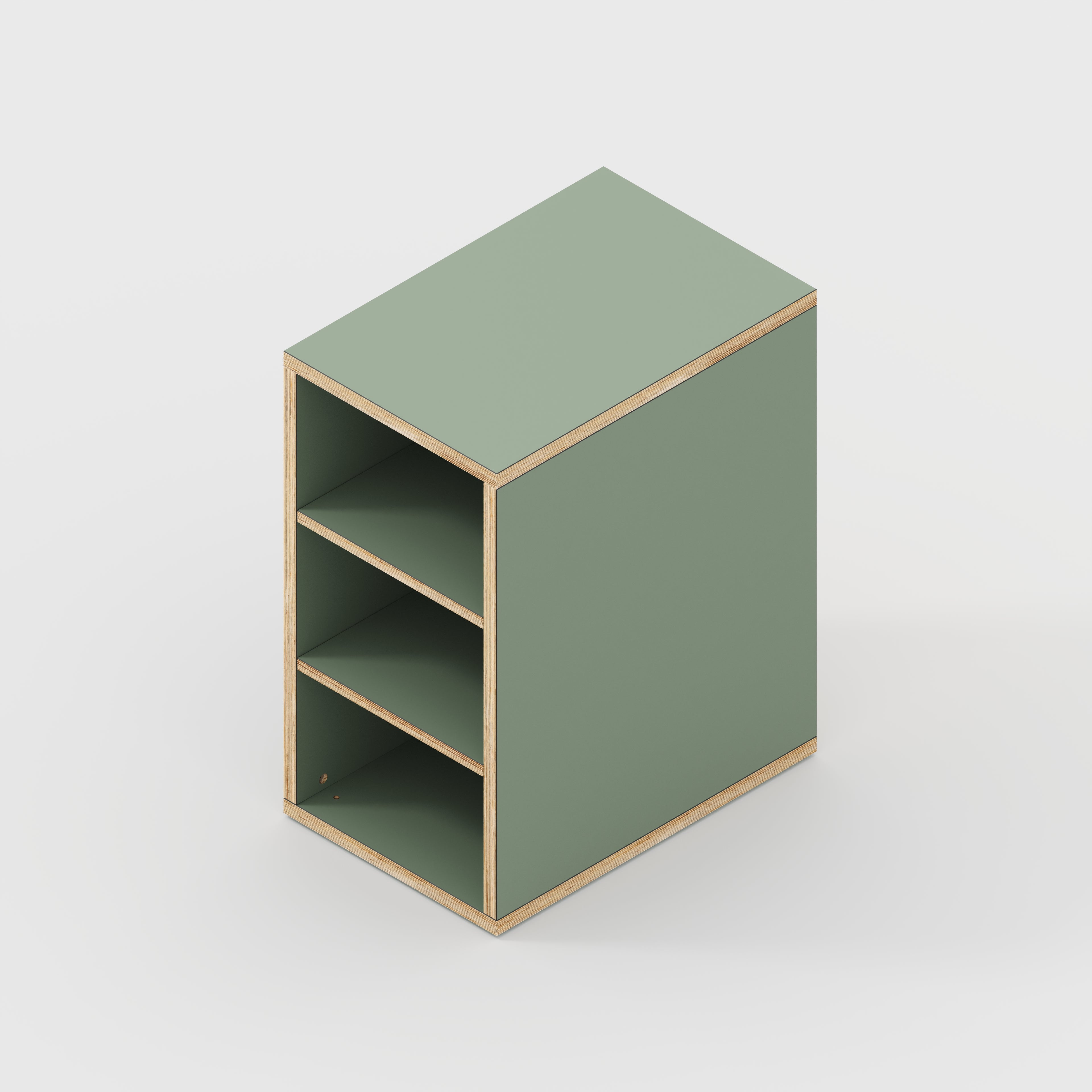 Plywood Storage with Shelves - Formica Green Slate - 400(w) x 600(d) x 750(h)