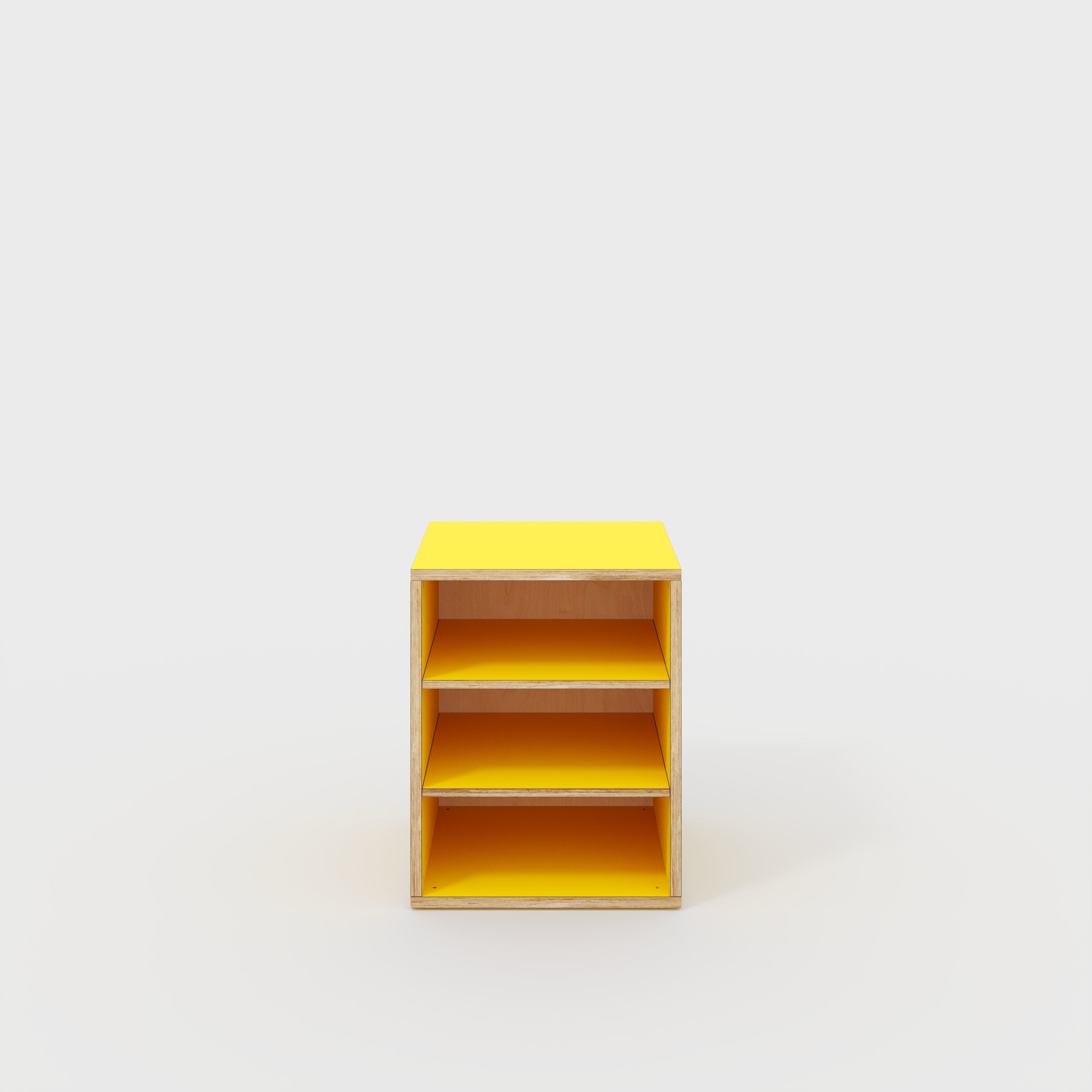 Plywood Storage with Shelves - Formica Chrome Yellow - 600(w) x 600(d) x 750(h)