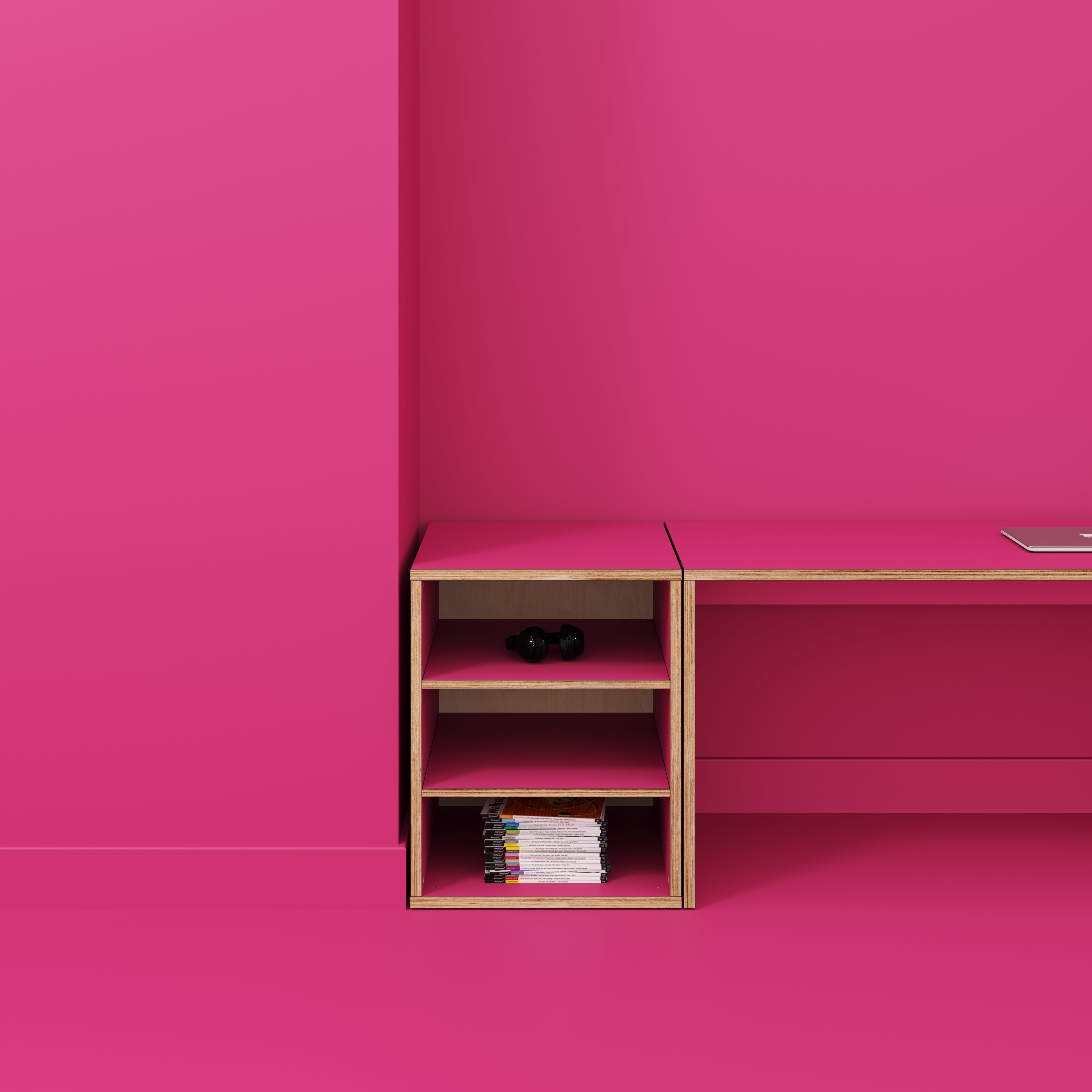 Plywood Storage with Shelves - Formica Juicy Pink - 600(w) x 600(d) x 750(h)