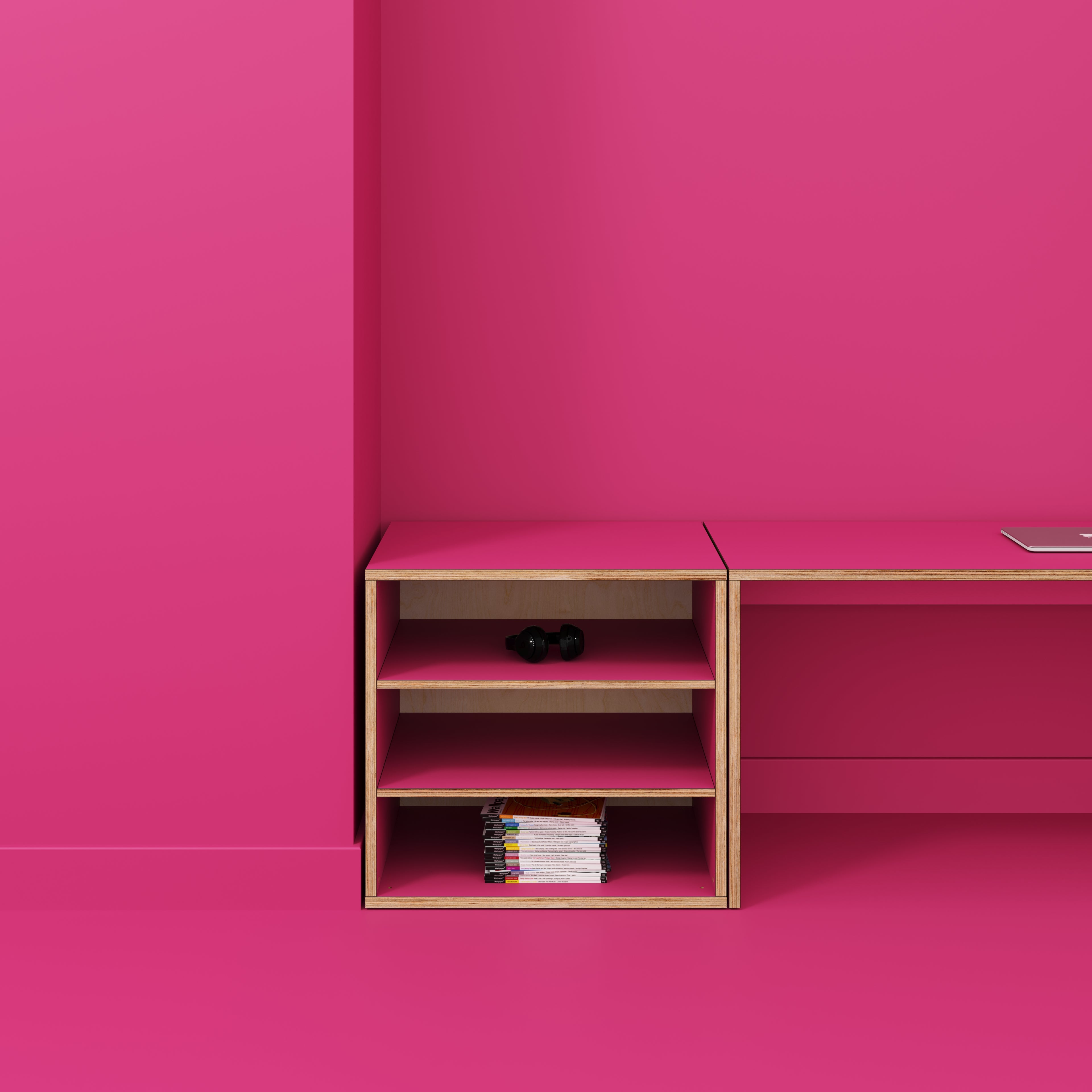 Plywood Storage with Shelves - Formica Juicy Pink - 800(w) x 600(d) x 750(h)