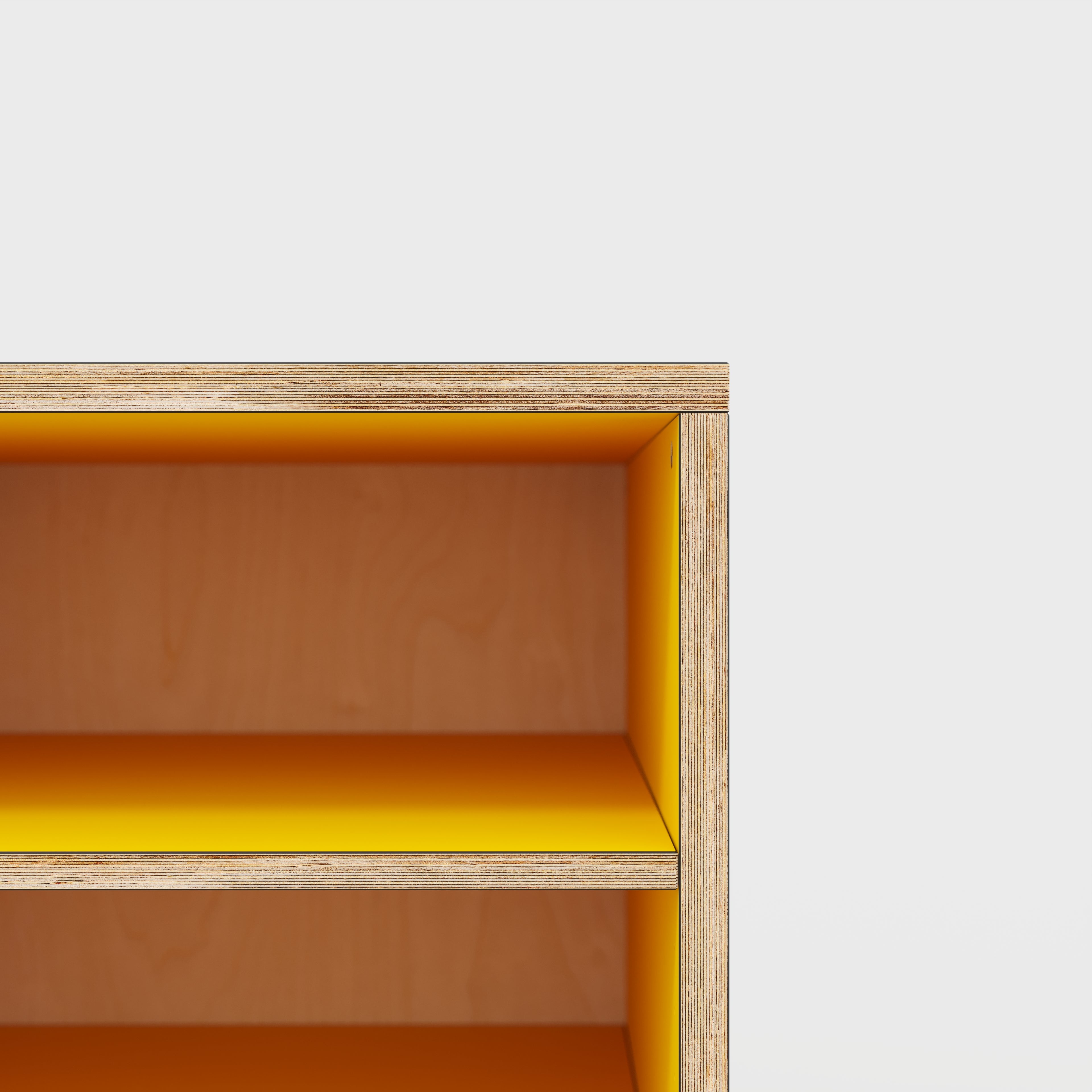 Plywood Storage with Shelves - Formica Chrome Yellow - 600(w) x 600(d) x 750(h)