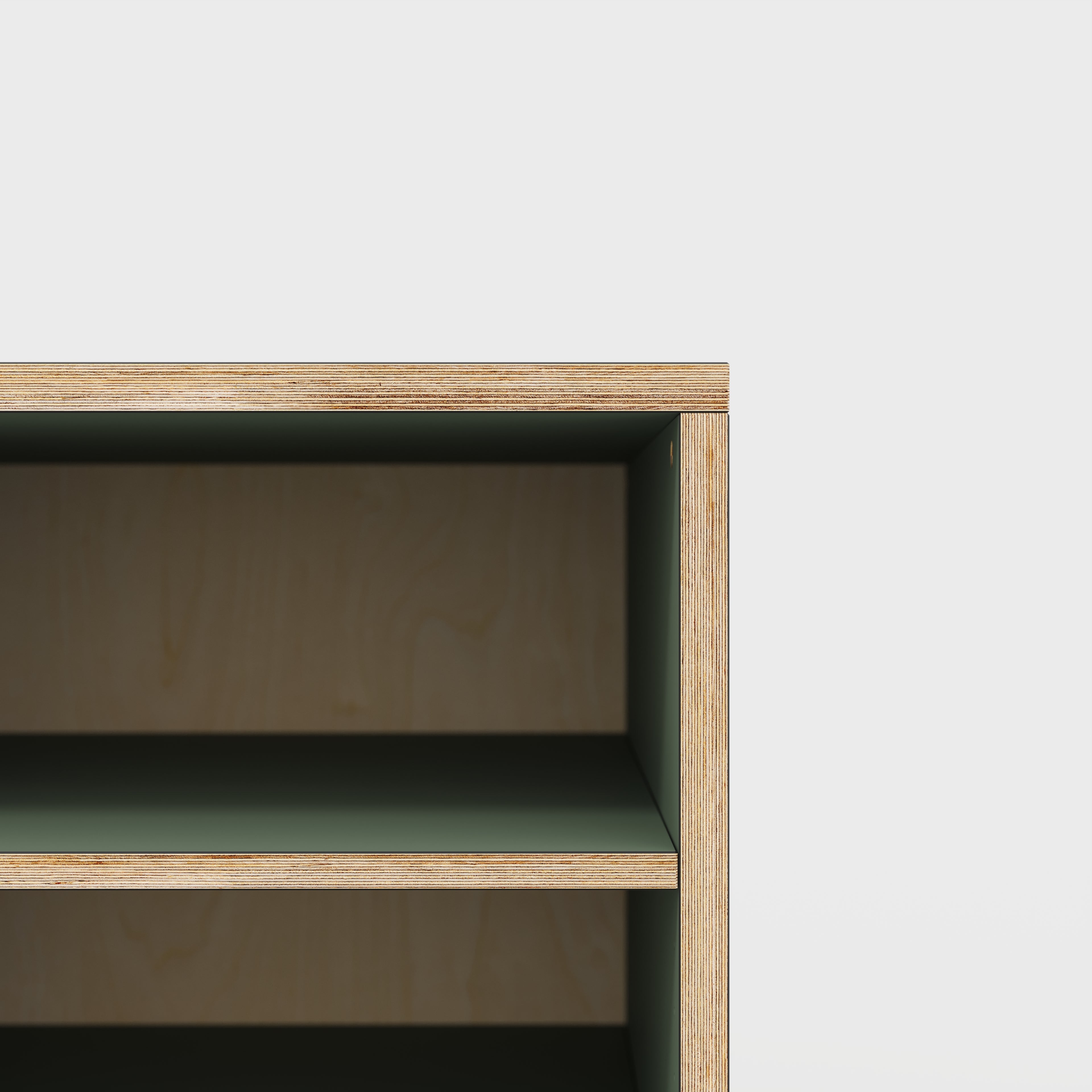 Plywood Storage with Shelves - Formica Green Slate - 400(w) x 600(d) x 750(h)