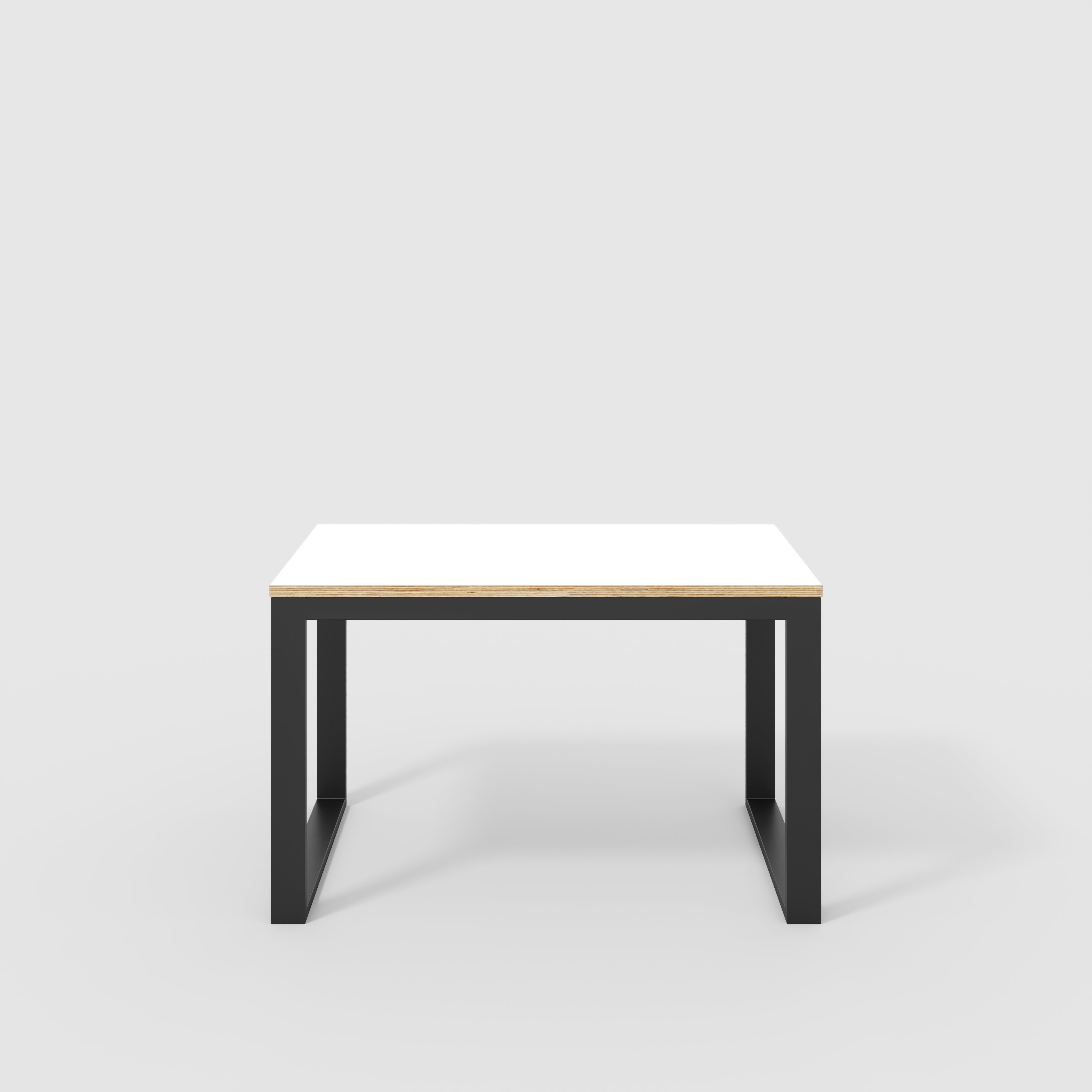 Table with Black Industrial Frame - Formica White - 1200(w) x 745(d) x