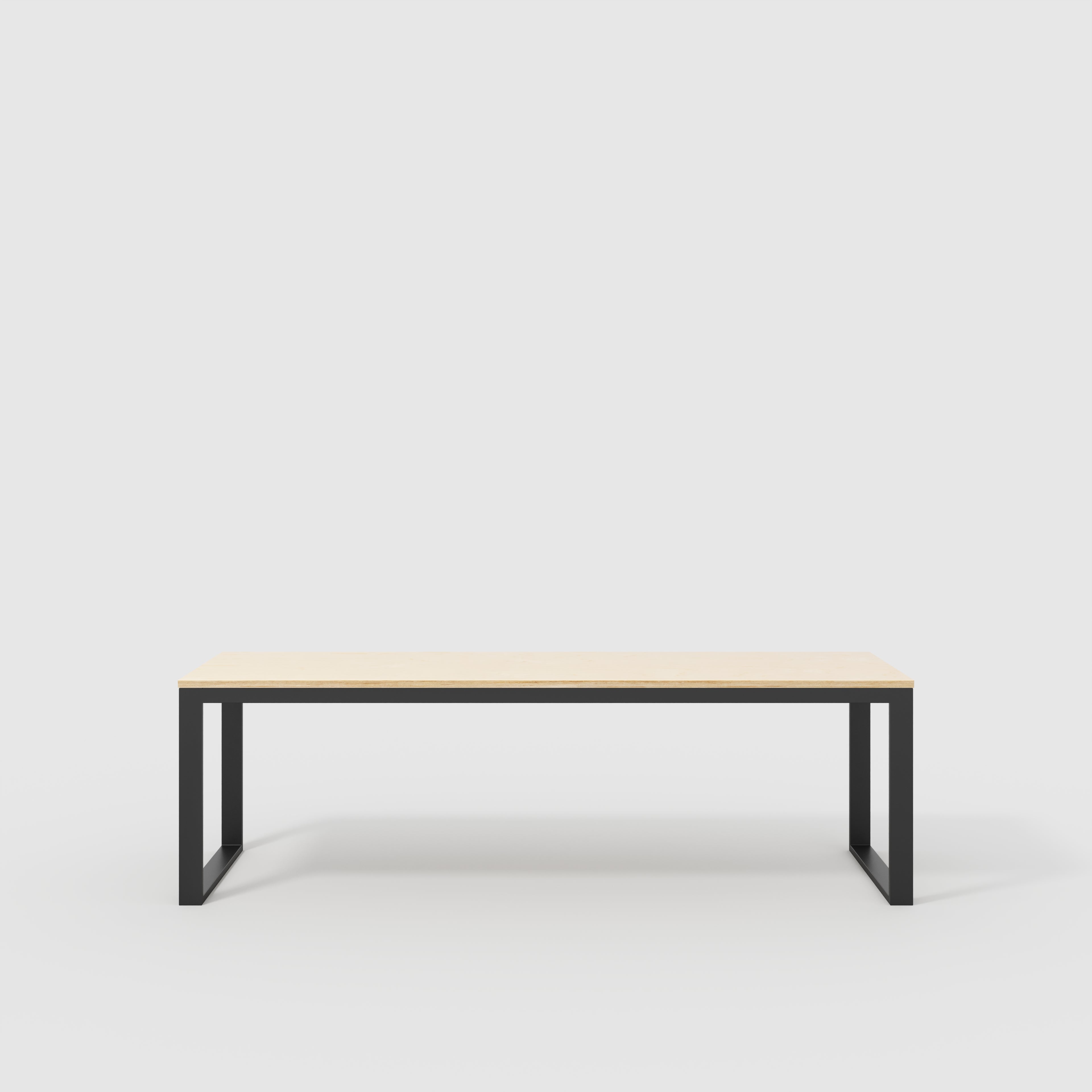 Plywood Table with Black Industrial Frame - Plywood Birch - 2400(w) x 745(d) x 735(h)