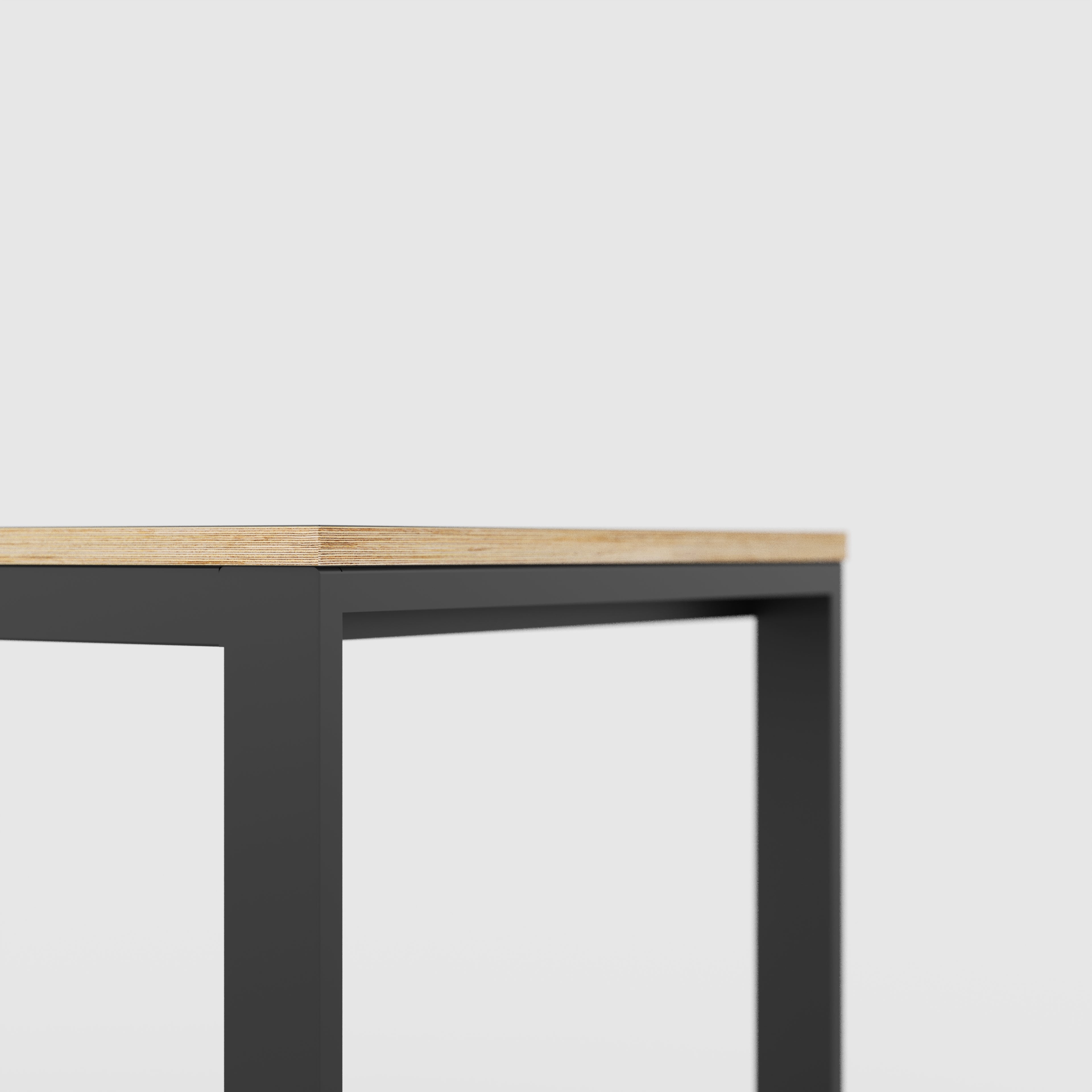 Plywood Table with Black Industrial Frame - Formica White - 1200(w) x 745(d) x 735(h)