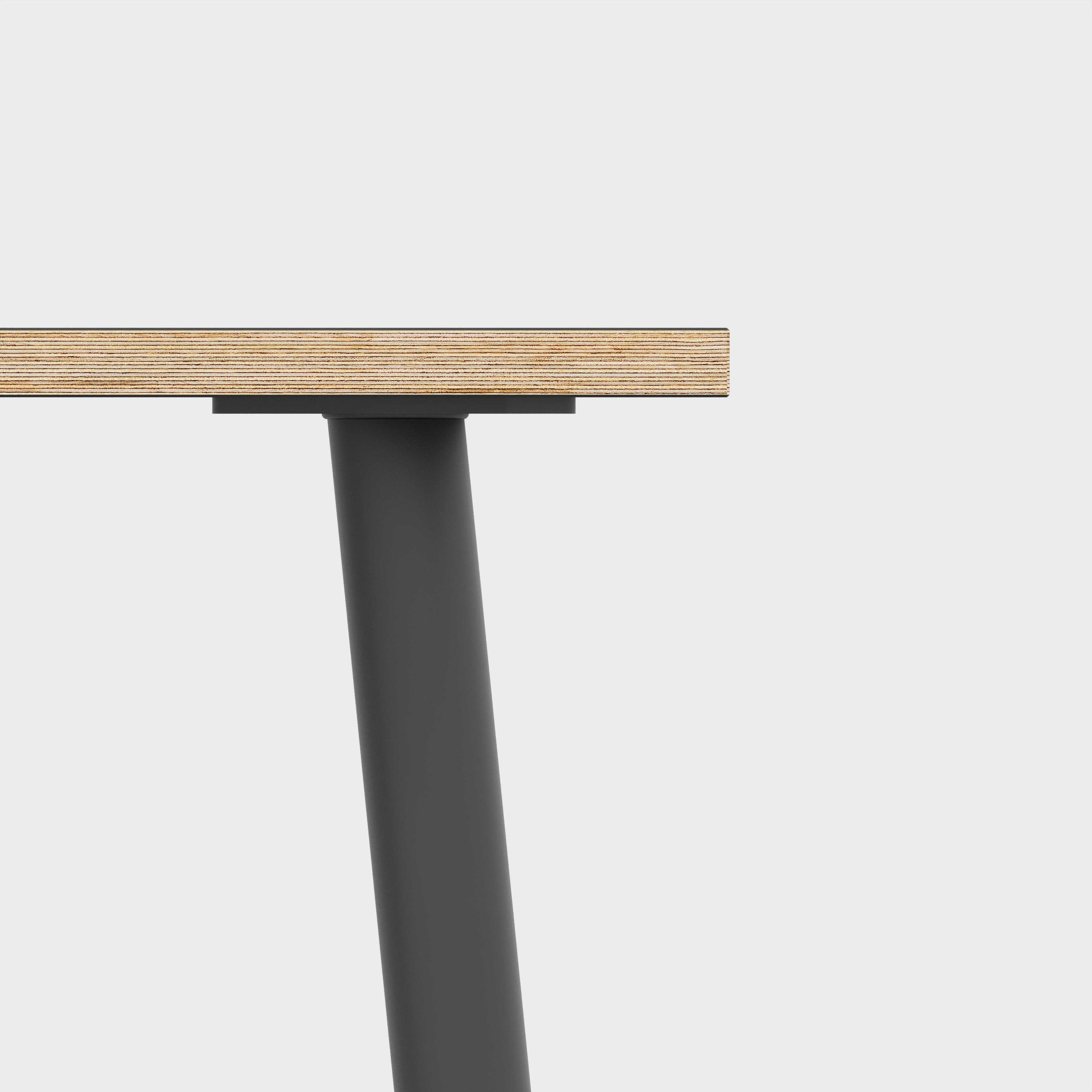 Plywood Table with Black Round Single Pin Legs - Plywood Birch - 1600(w) x 800(d) x 735(h)