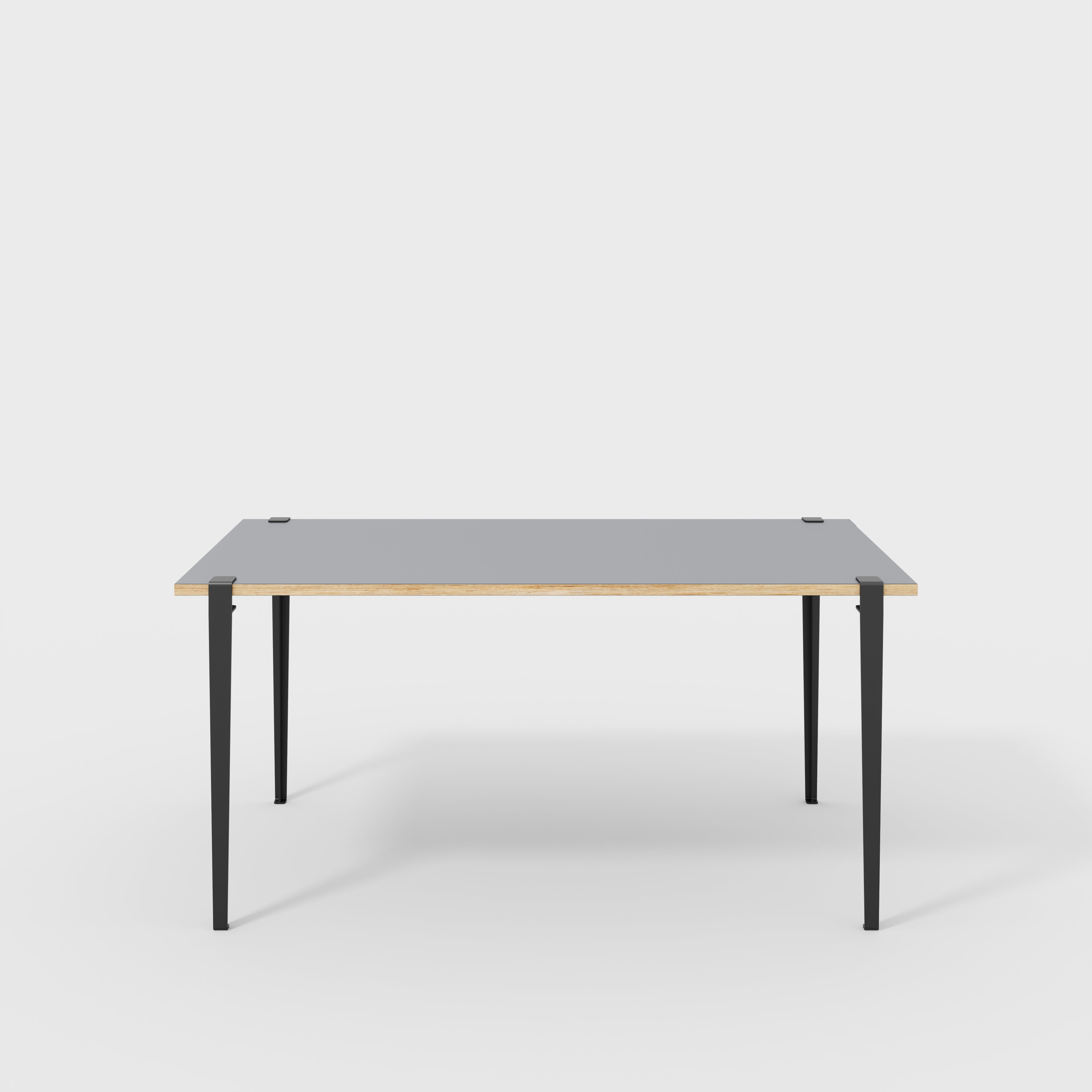 Plywood Table with Black Tiptoe Legs - Formica Tornado Grey- 1600(w) x 800(d) x 750(h)