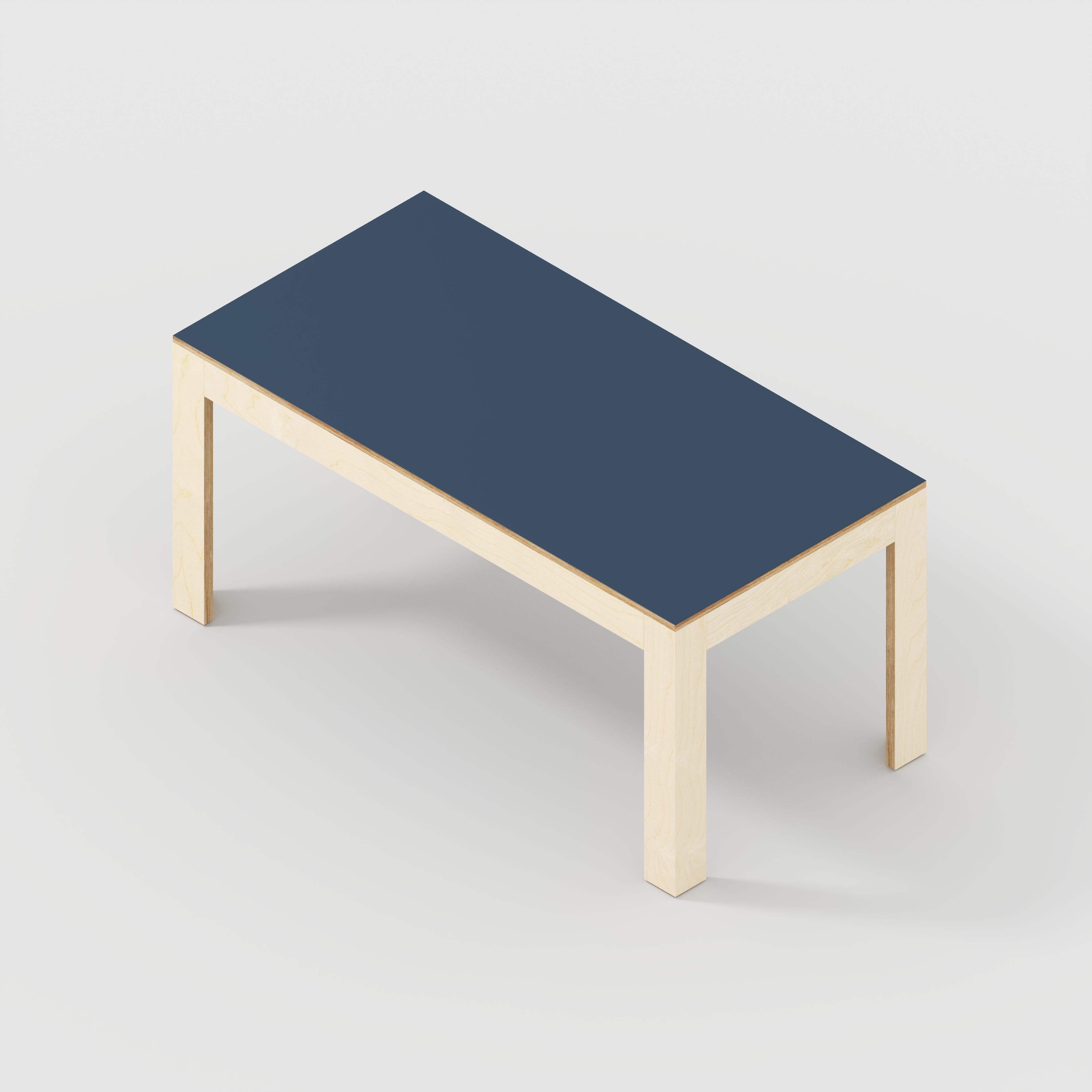 Plywood Table with Solid Frame - Formica Night Sea Blue - 1600(w) x 800(d) x 750(h)