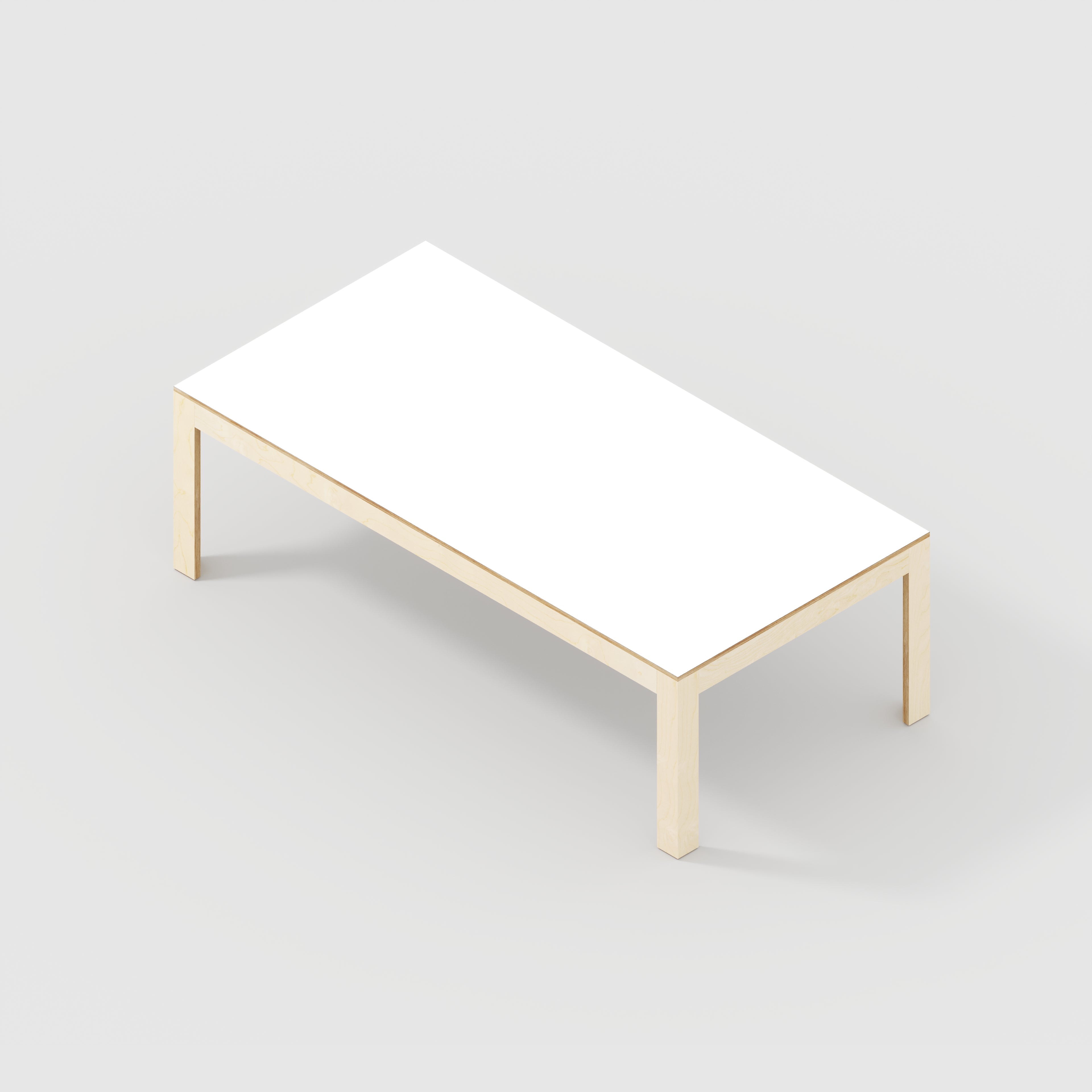 Plywood Table with Solid Frame - Formica White - 2400(w) x 1200(d) x 750(h)